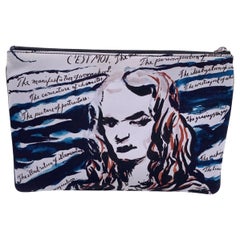 Dior x Raymond Pettibon Multicolor Nylon Zip Pouch Bag Pochette