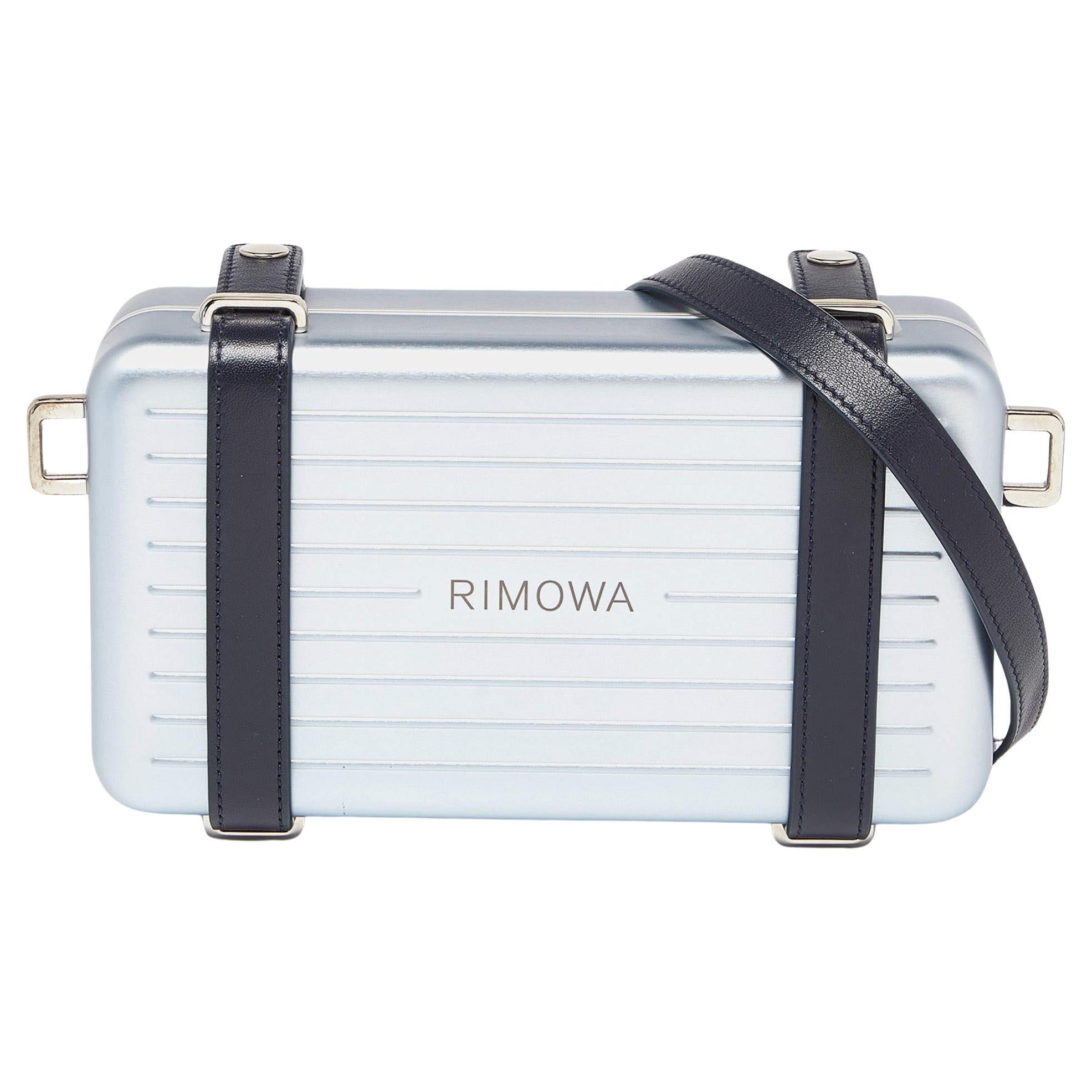 Dior x Rimowa Blue Aluminum and Leather Personal Clutch Bag