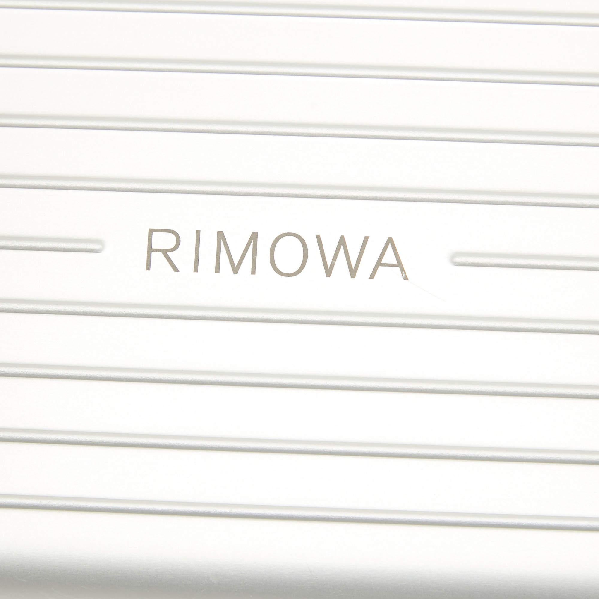 Dior x Rimowa Personal Clutch Bag aus weißem/grauem Aluminium und Leder im Angebot 1