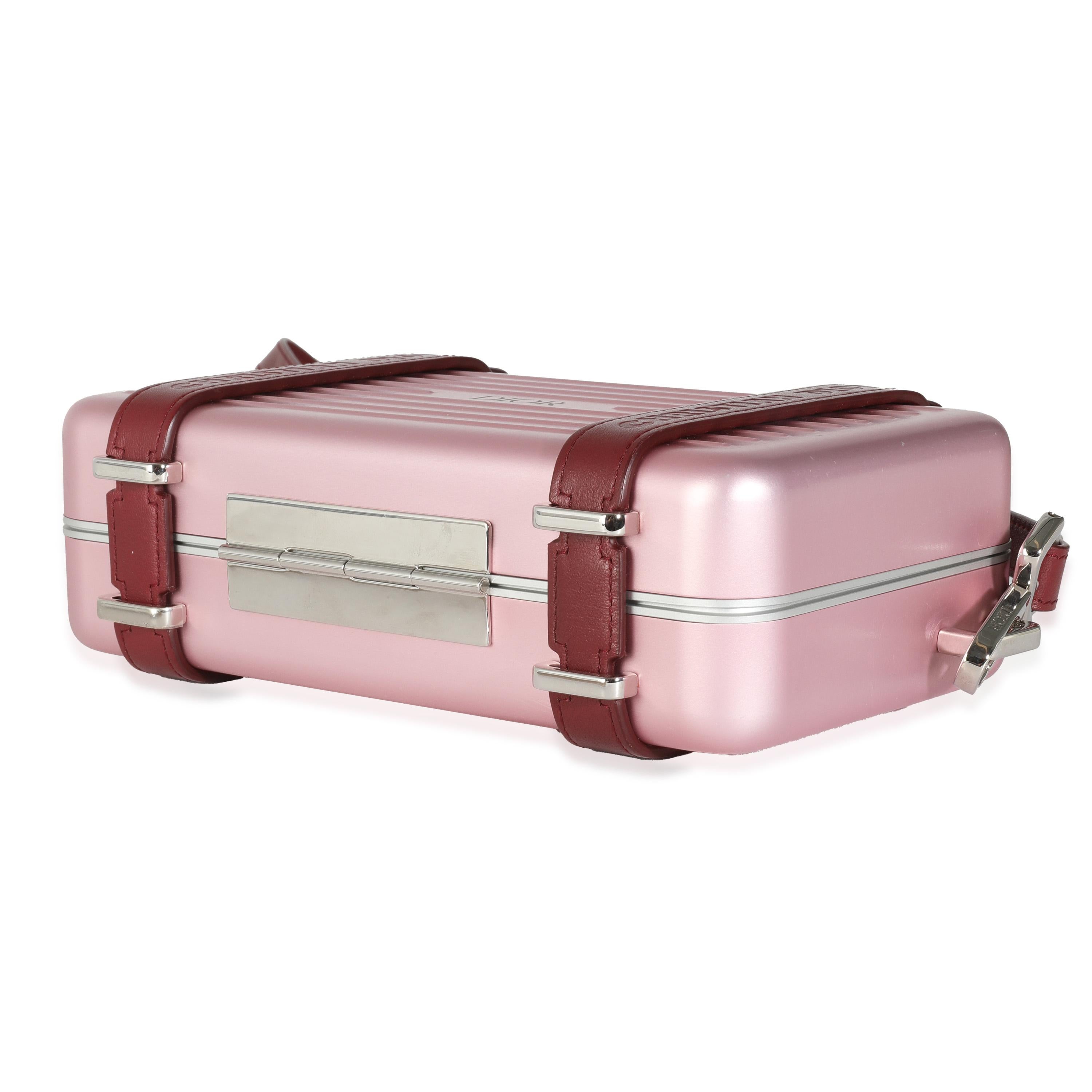 Women's or Men's Dior x Rimowa Rose Aluminum Personal Clutch On Strap