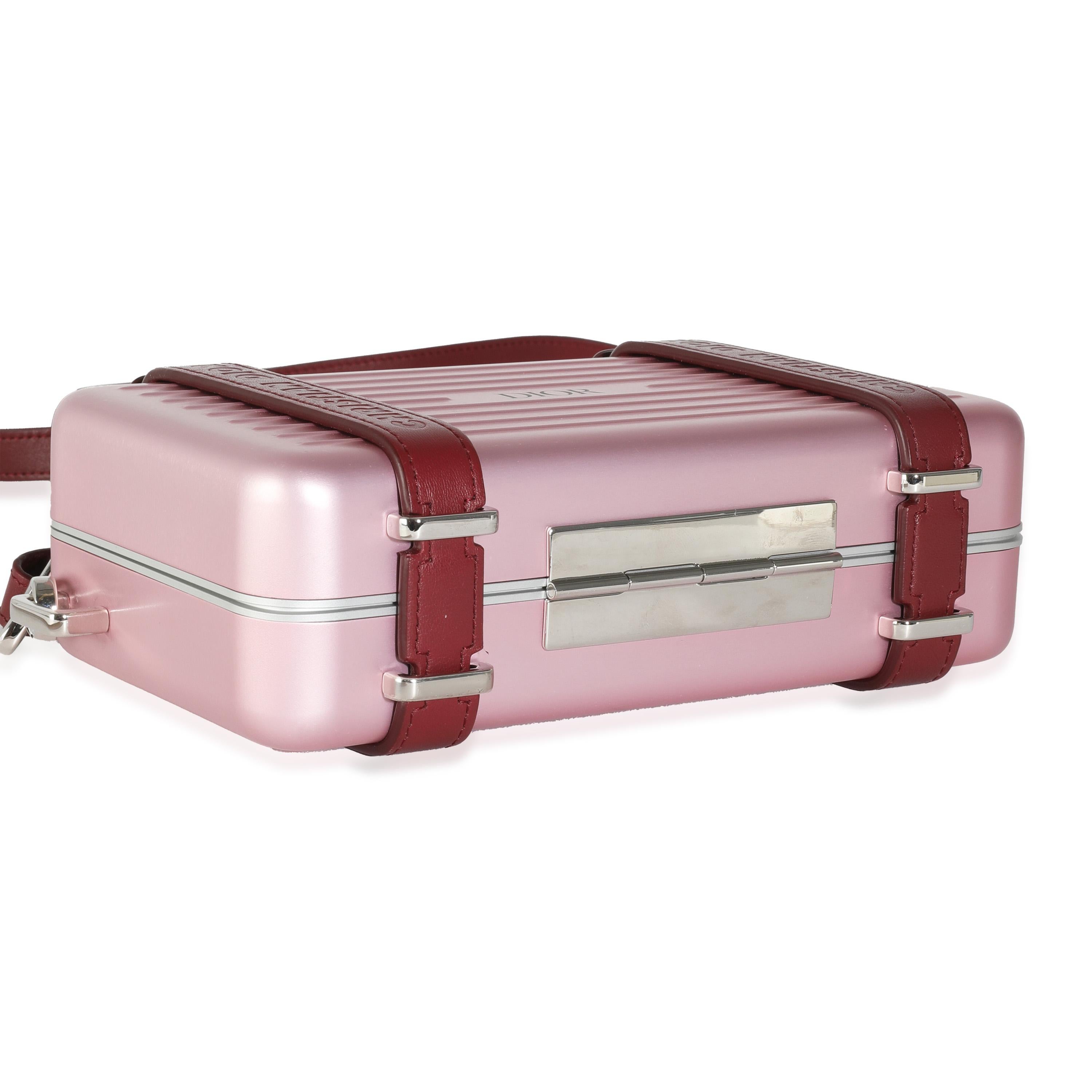Dior x Rimowa Rose Aluminum Personal Clutch On Strap 2