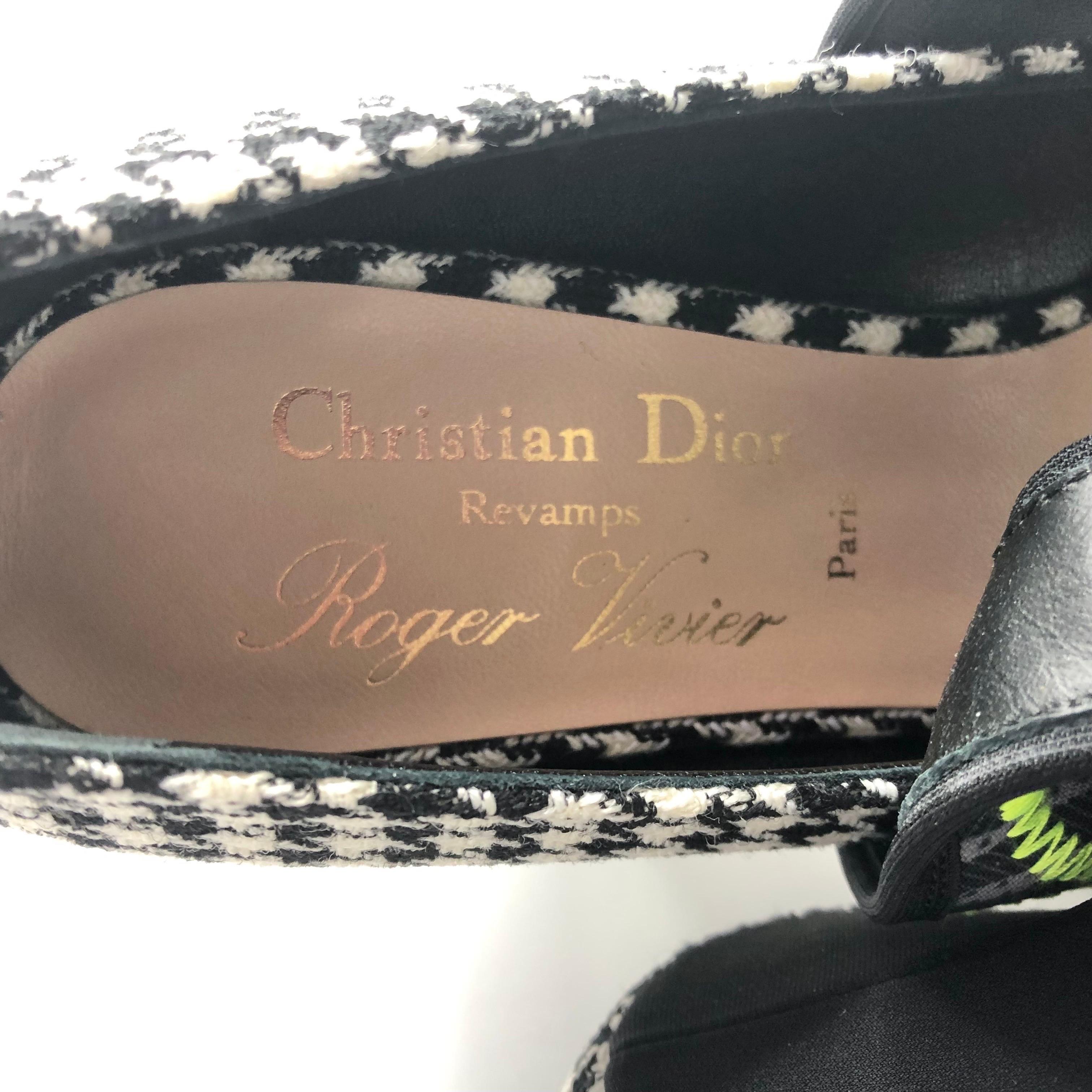 Dior X Roger Vivier Pieds de poule à talon fin Maryjane 36.5 en vente 2