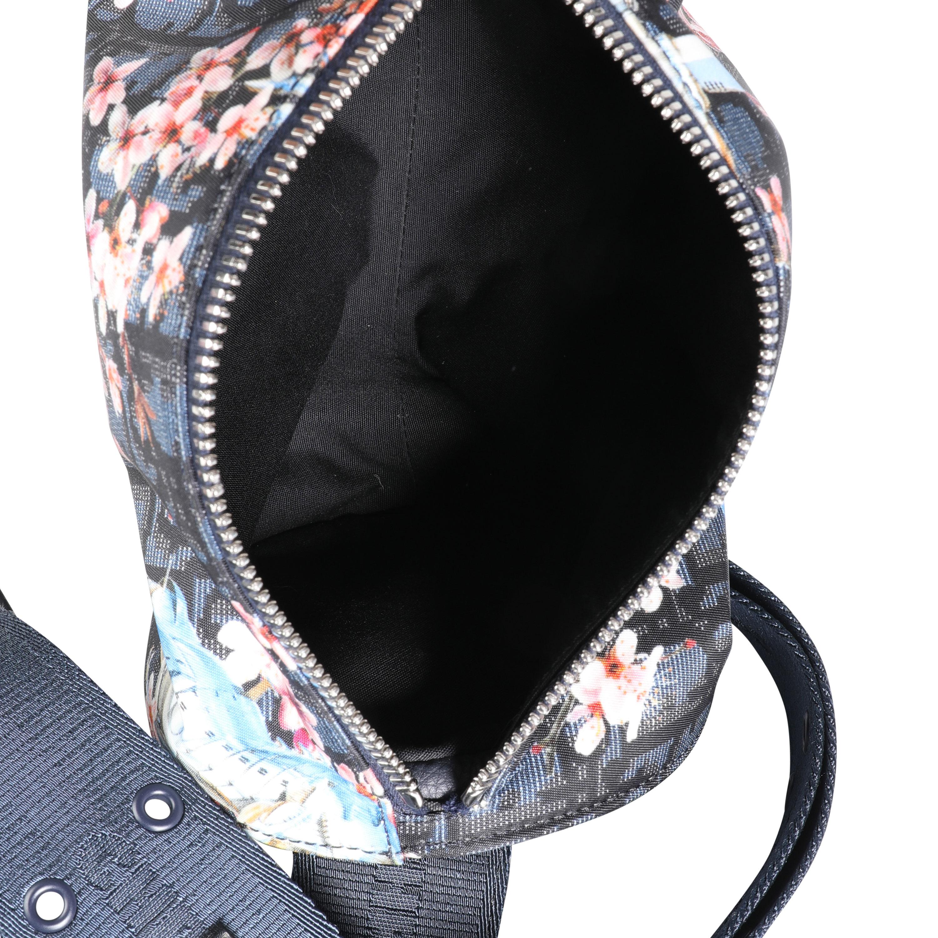 Black Dior x Sorayama Robot Dinosaur Nylon & Navy Leather Roller Shoulder Bag