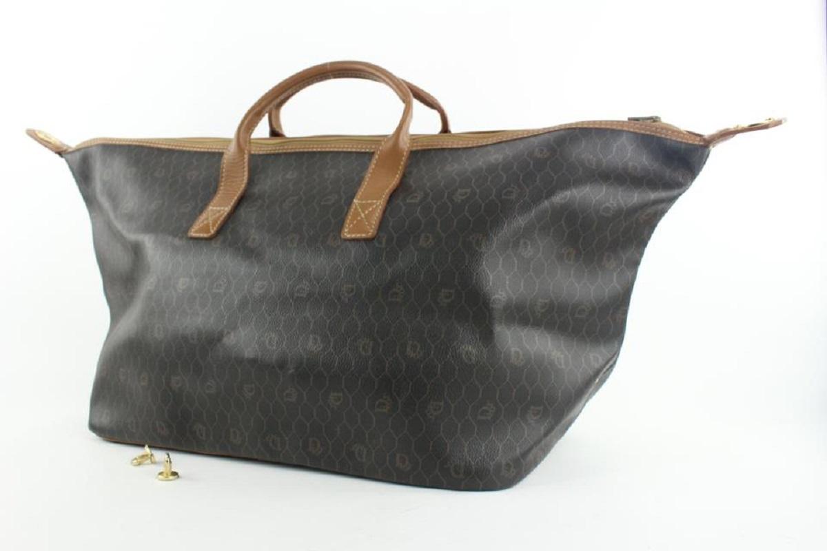 Dior XL Black Monogram Trotter Honeycomb Duffle Convertible Travel Bag 86da







