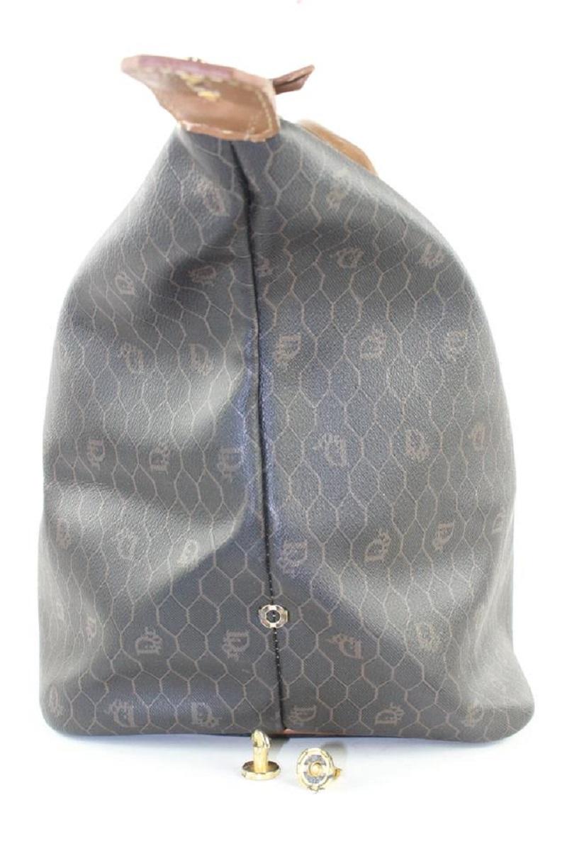 Dior XL Black Monogram Trotter Honeycomb Duffle Convertible Travel Bag 86da 5