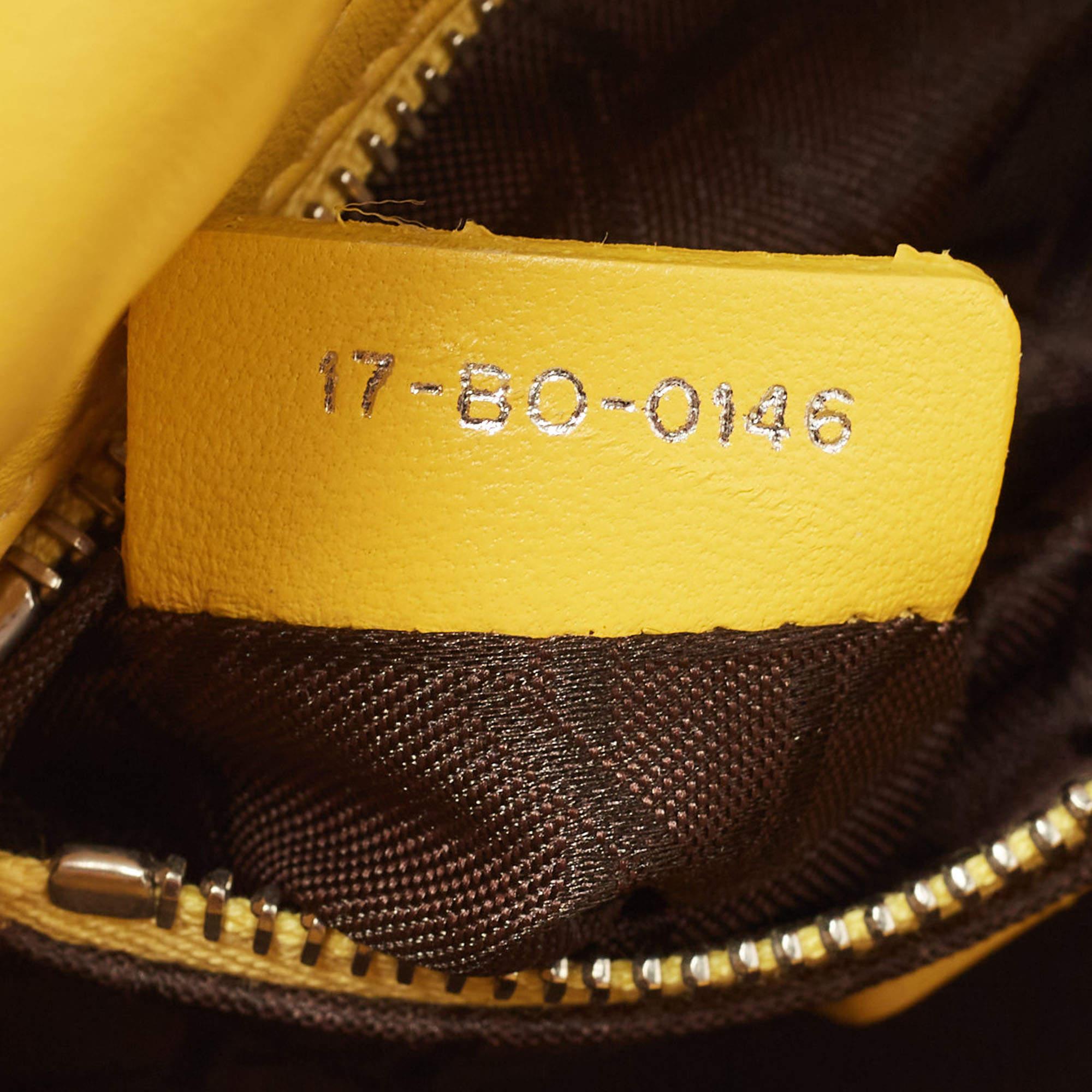 Dior Yellow Cannage Leather Mini Chain Lady Dior Tote 7