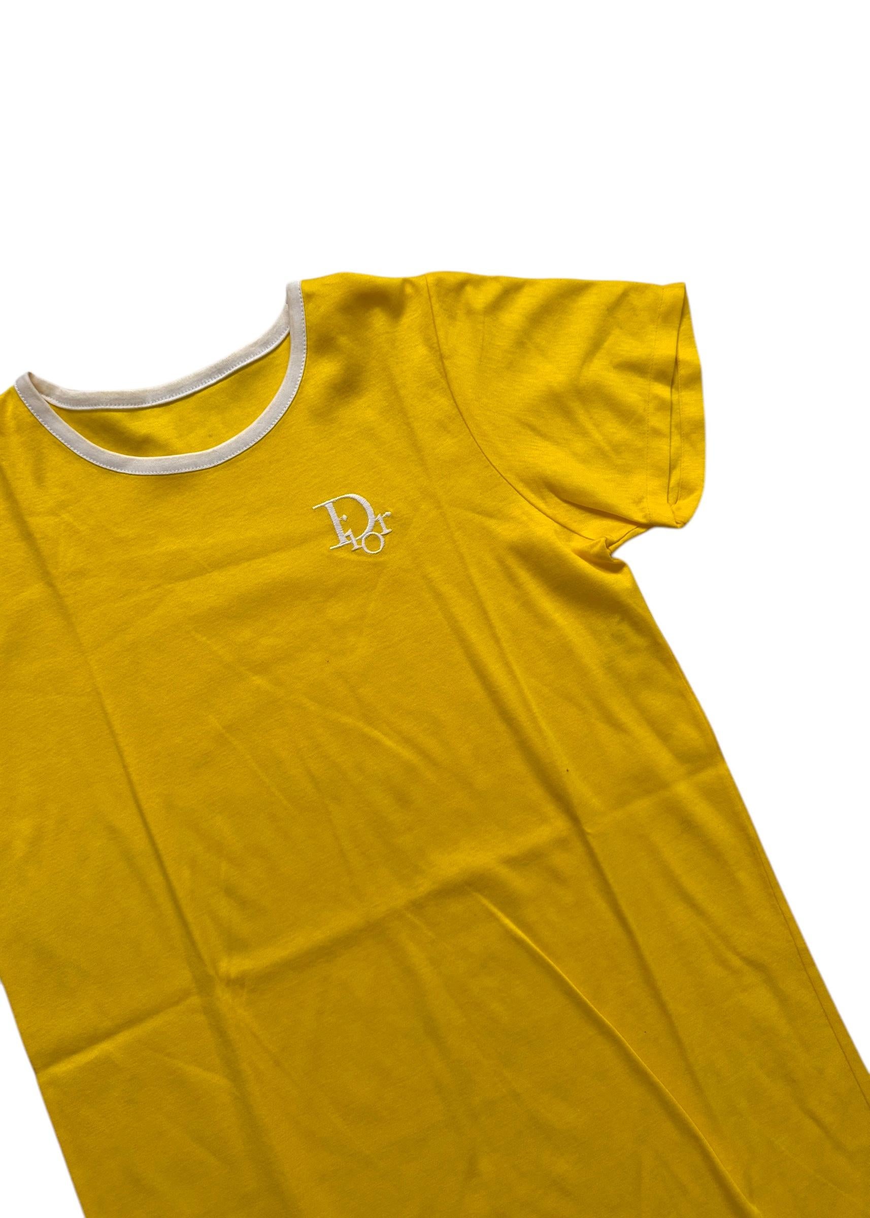 Dior Yellow Fitted Logo T-Shirt – Early 2000s in vendita 5