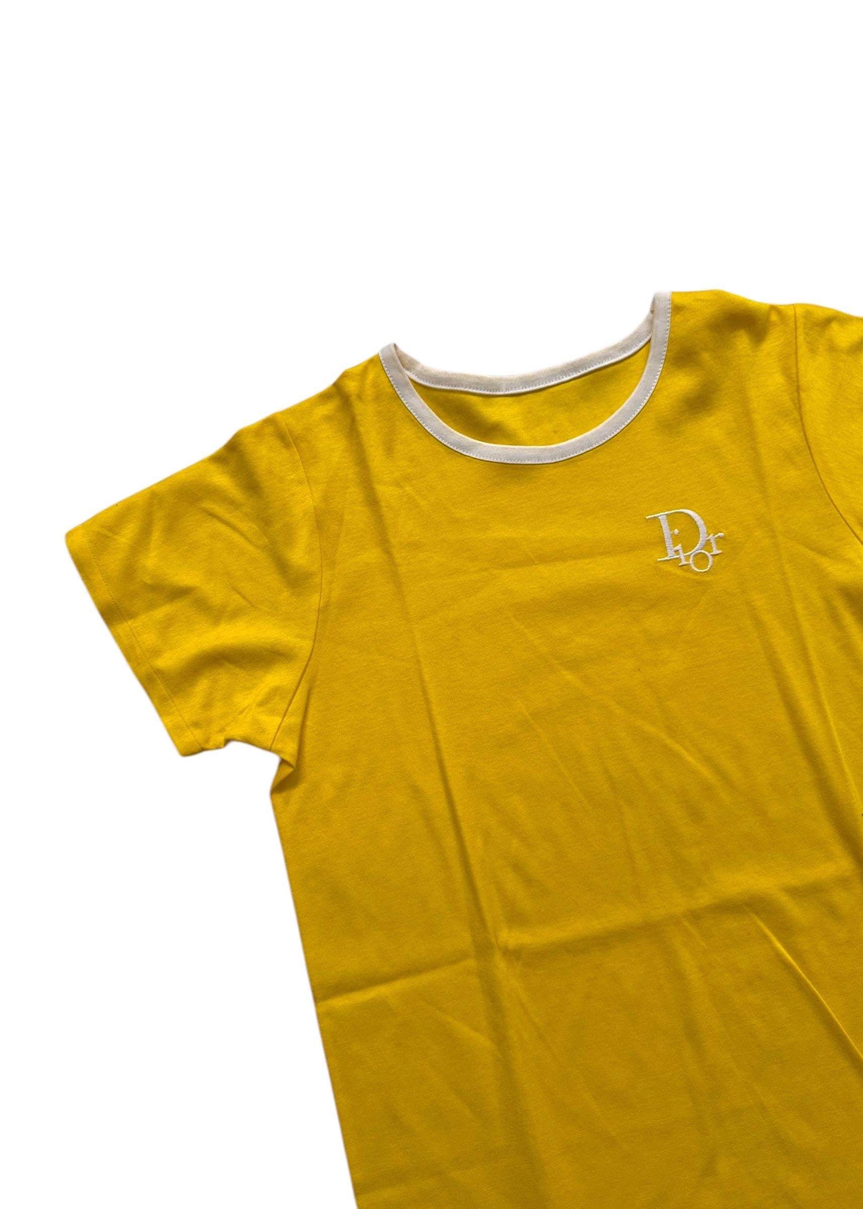 Dior Yellow Fitted Logo T-Shirt – Early 2000s in vendita 6