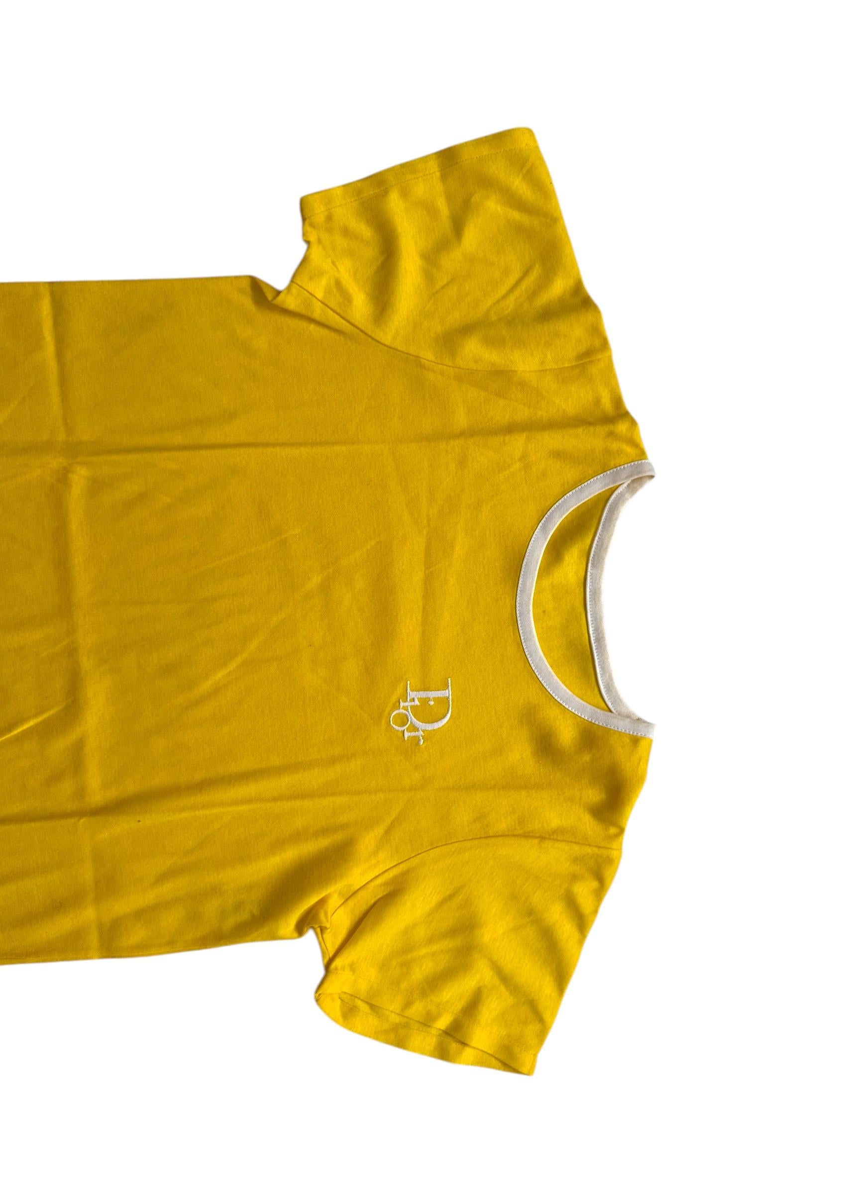 Dior Yellow Fitted Logo T-Shirt – Early 2000s in vendita 7