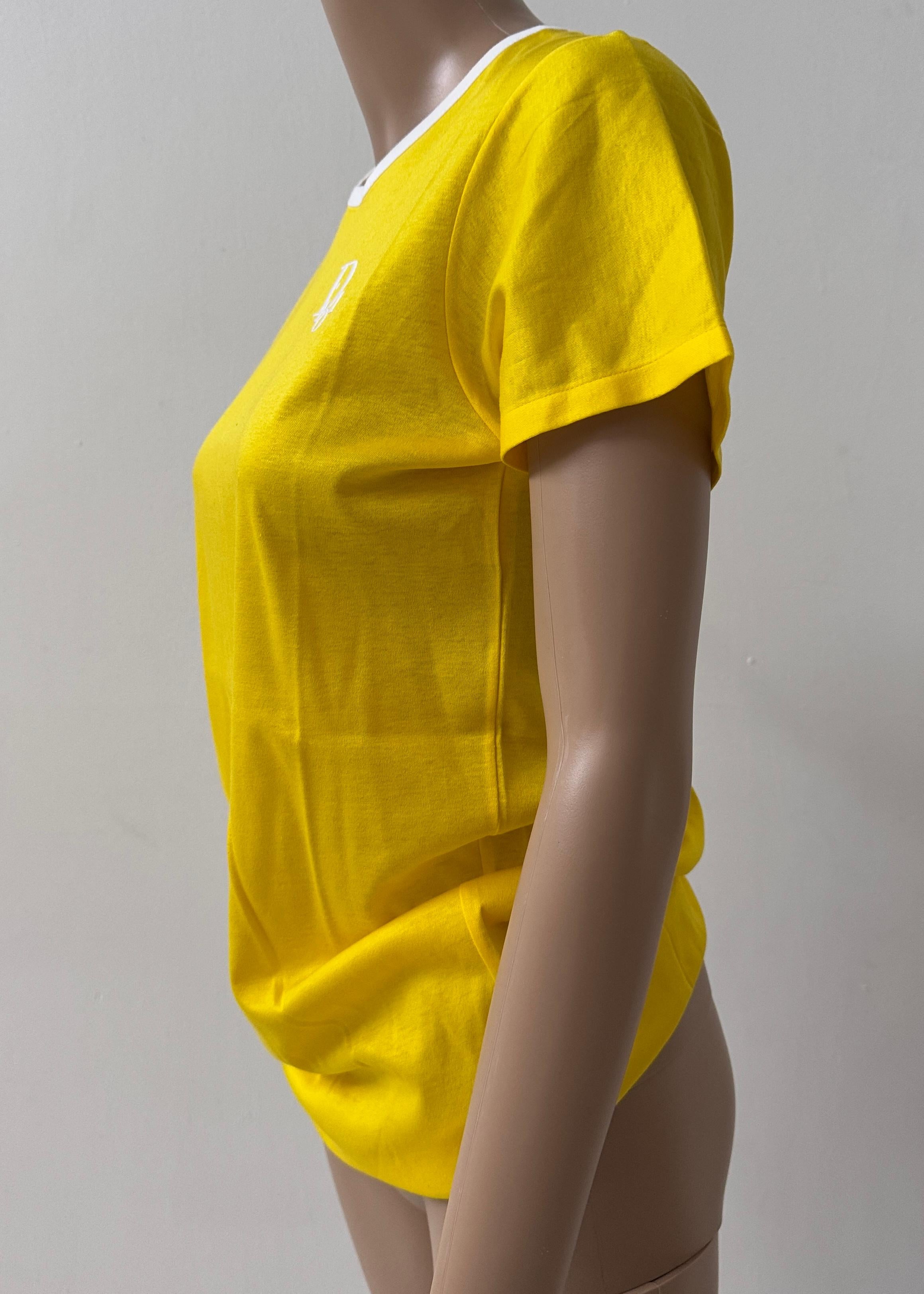 Dior Yellow Fitted Logo T-Shirt – Early 2000s in vendita 2