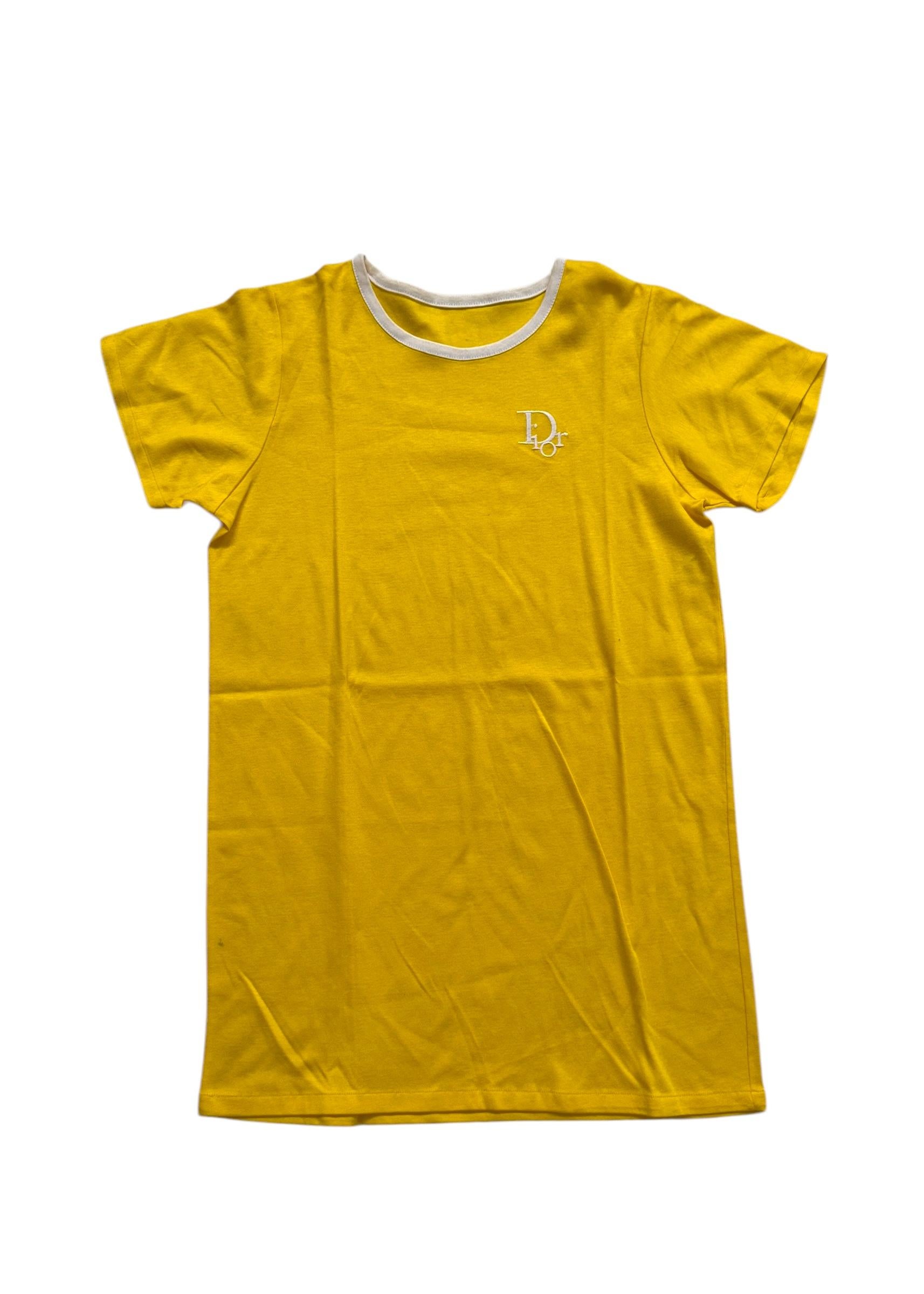 Dior Yellow Fitted Logo T-Shirt – Early 2000s in vendita 4