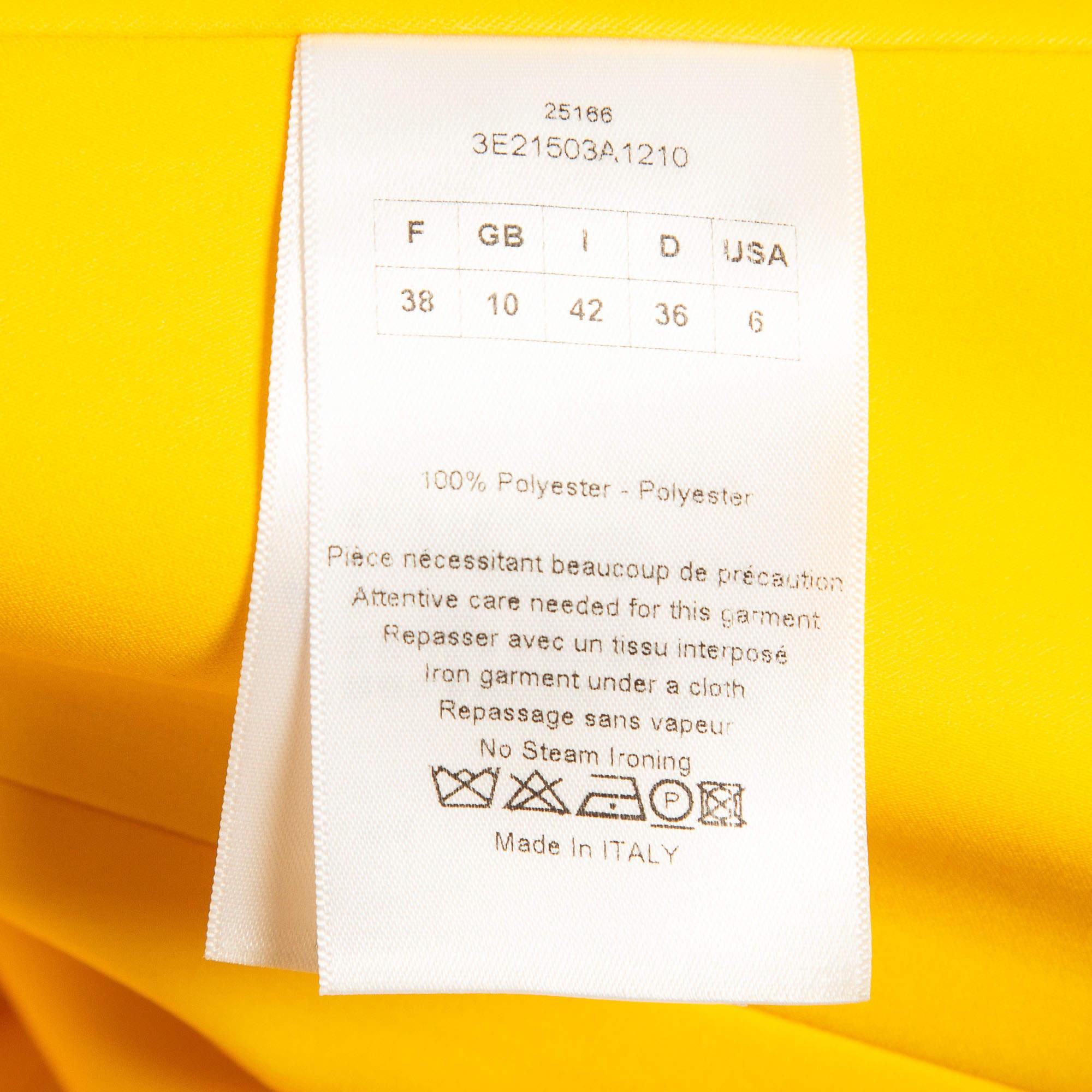 Dior Gelbes trägerloses asymmetrisches Korsett-Oberteil aus Jersey M im Angebot 1