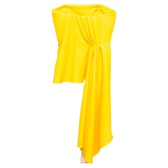 Dior Yellow Jersey Strapless Asymmetric Corset Top M