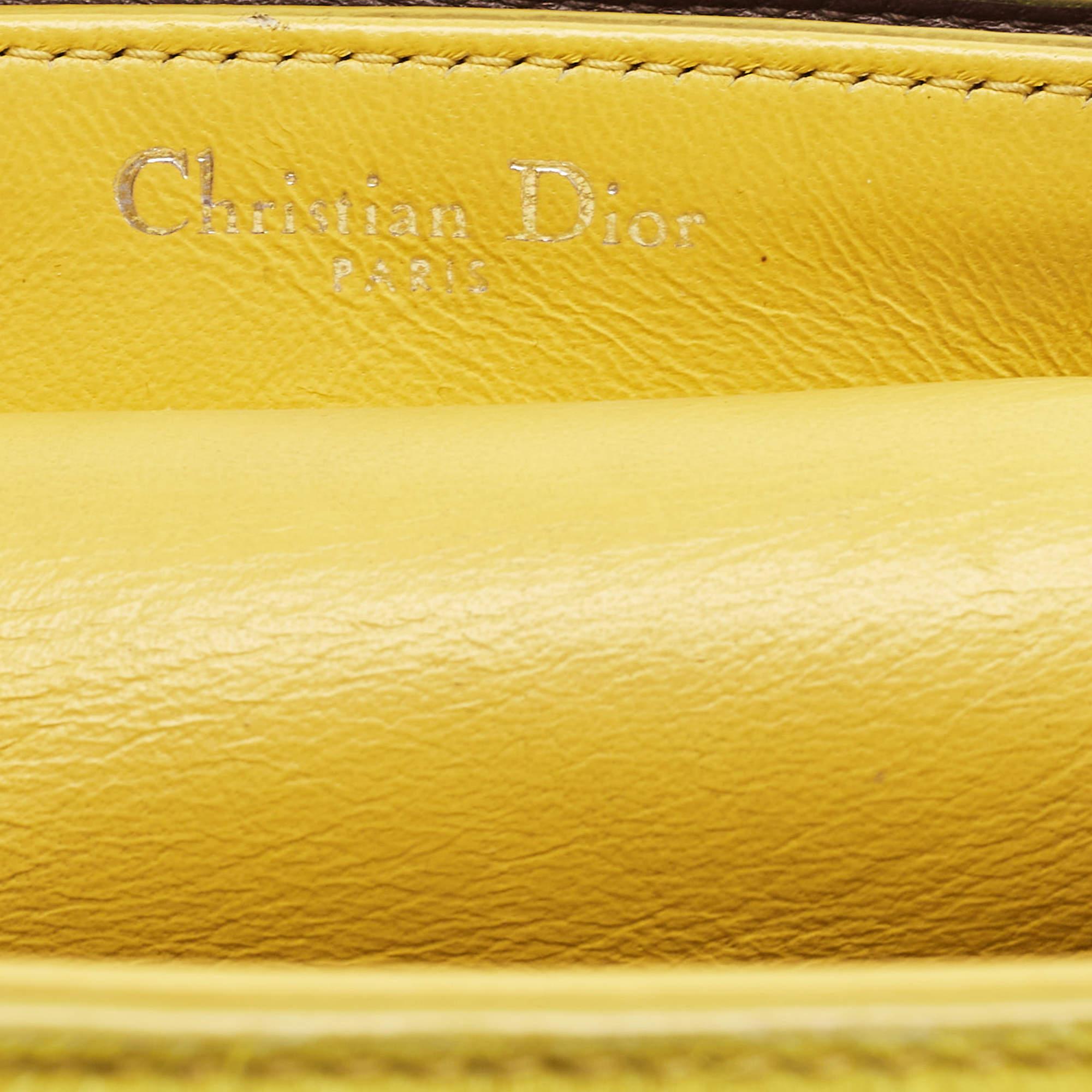 Dior Yellow Leather and Calfhair Mini Diorever Tote 9
