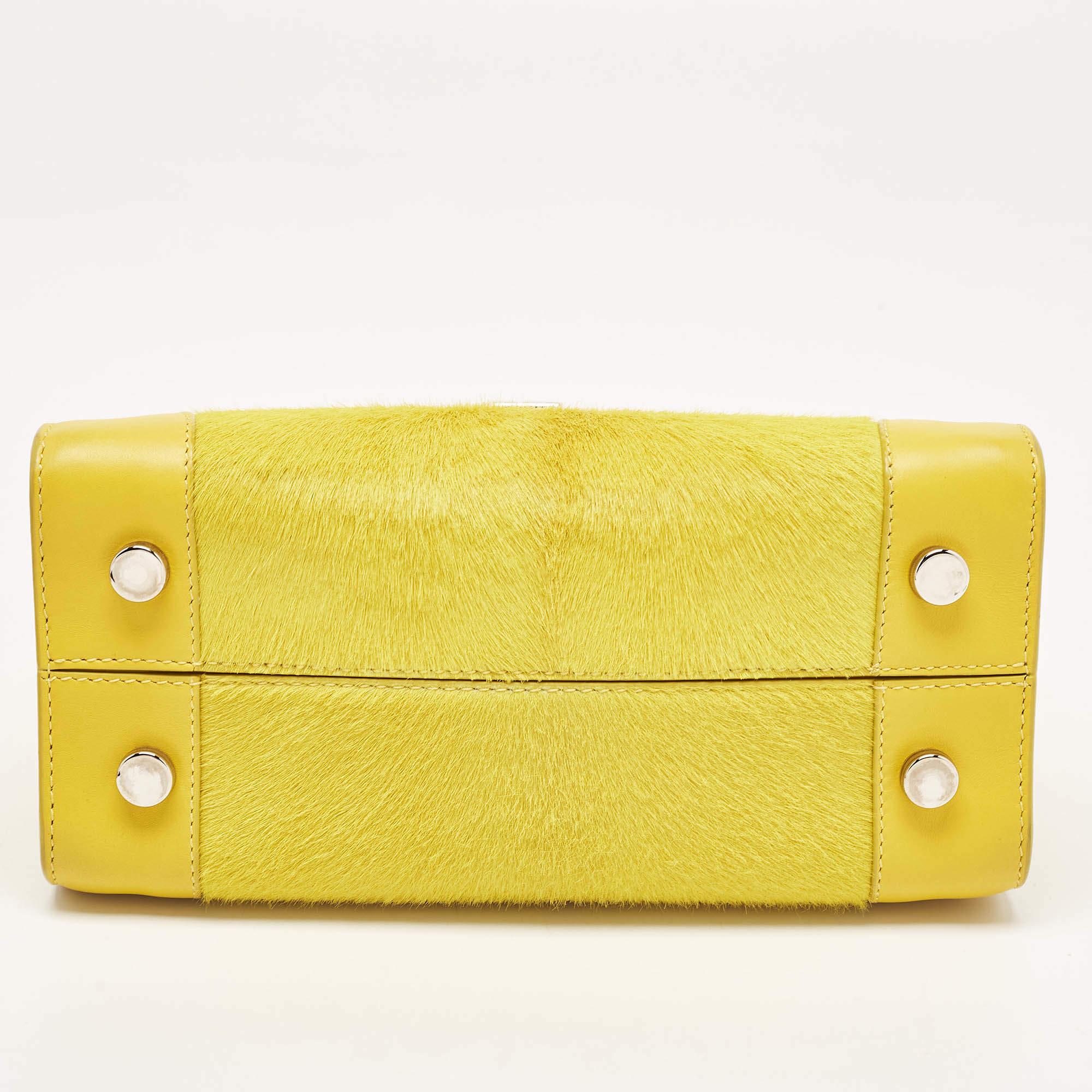 Dior Yellow Leather and Calfhair Mini Diorever Tote 1