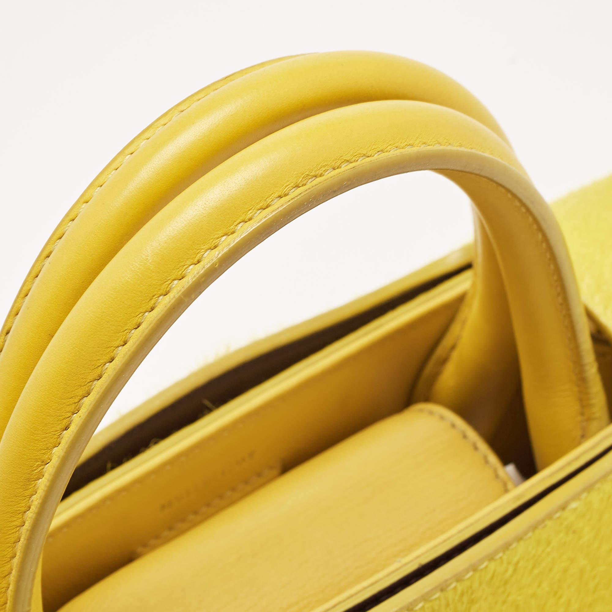 Dior Yellow Leather and Calfhair Mini Diorever Tote 5