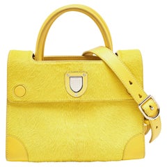 Dior Yellow Leather and Calfhair Mini Diorever Tote