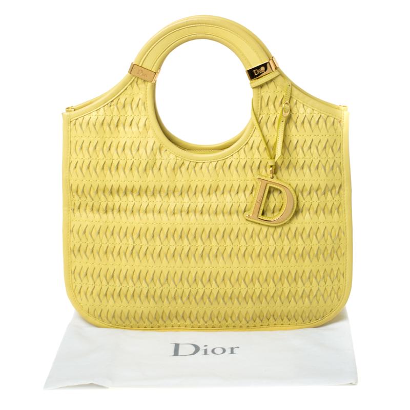 Dior Yellow Leather Diorita Hobo 8