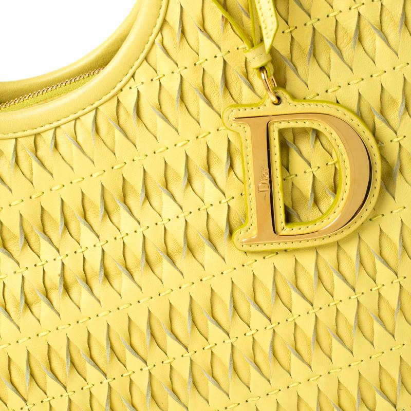 Dior Yellow Leather Diorita Hobo 4