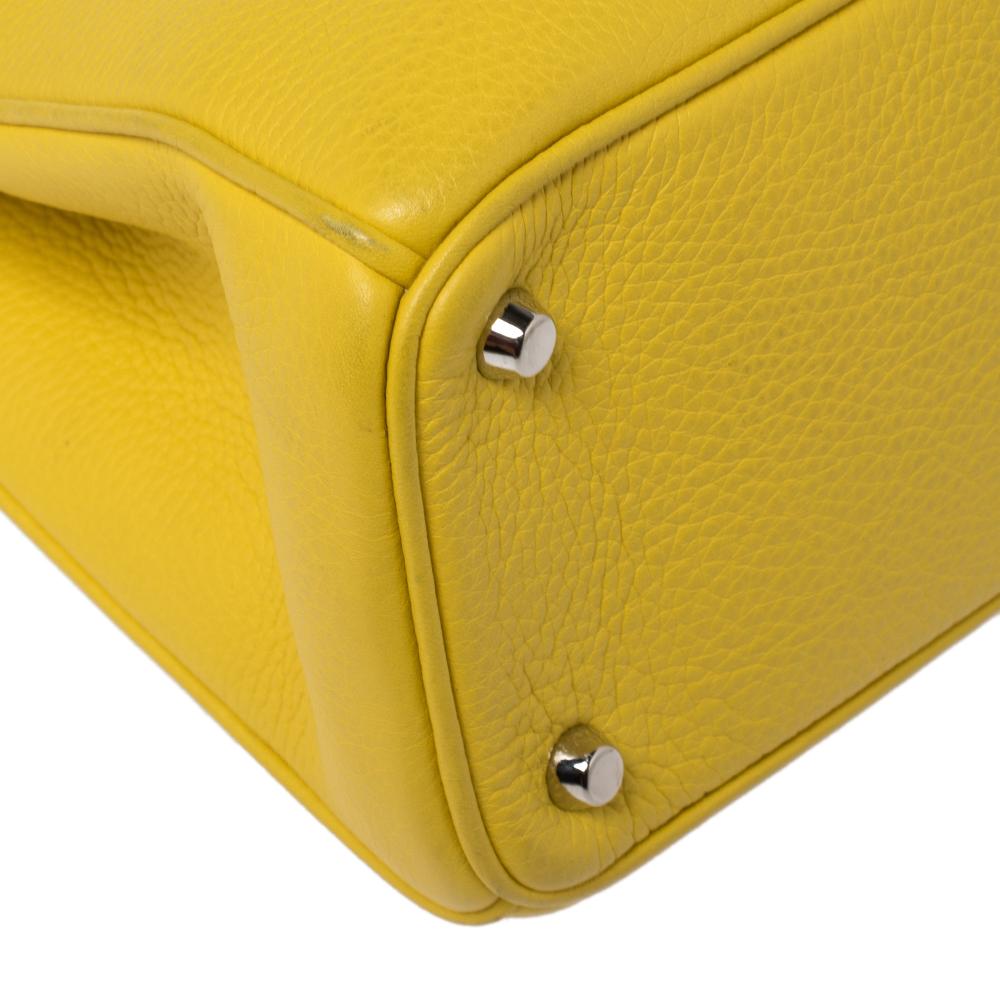Dior Yellow Leather Medium Diorissimo Shopper Tote 4
