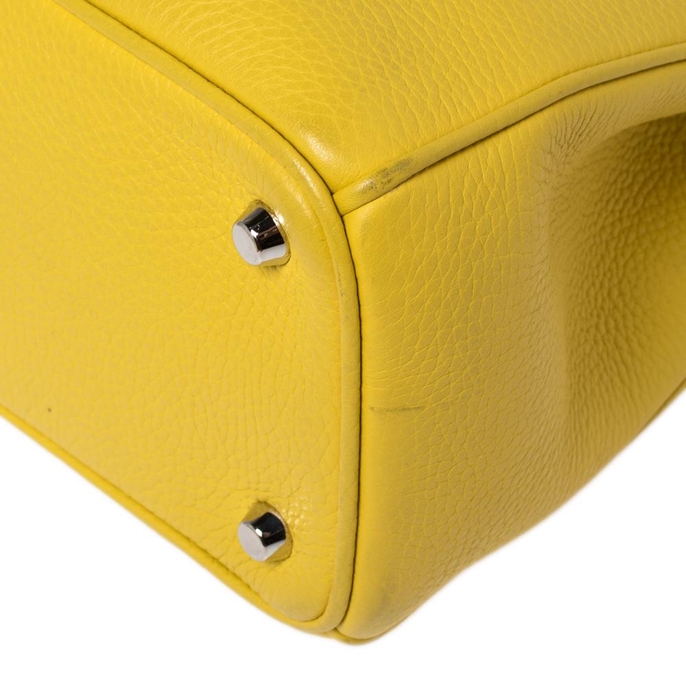 Women's Dior Yellow Leather Medium Diorissimo Shopper Tote