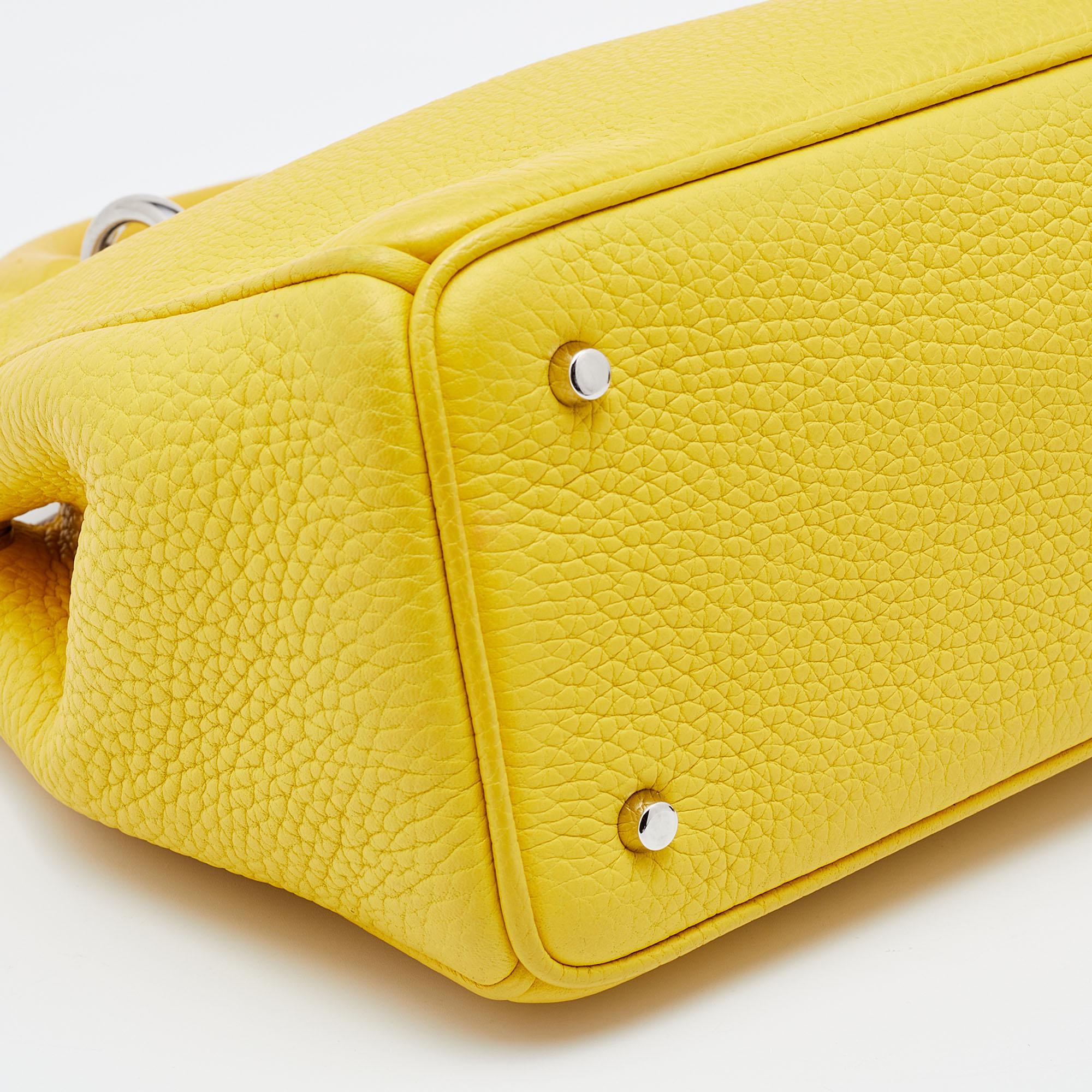Dior Yellow Leather Mini Diorissimo Tote 3