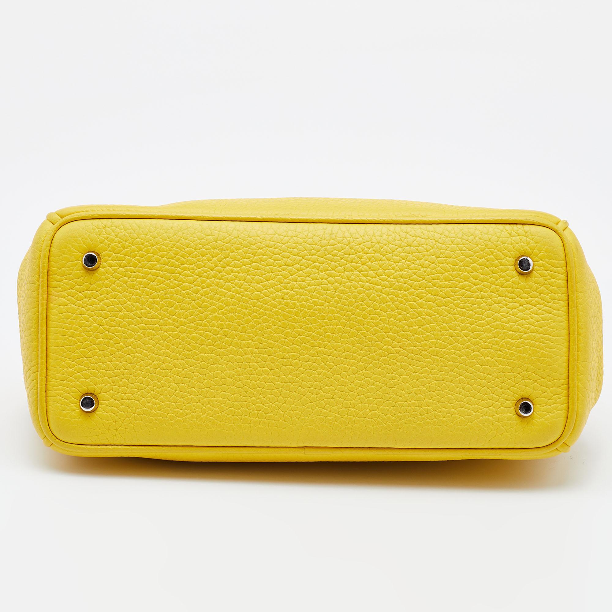 Dior Yellow Leather Mini Diorissimo Tote 4