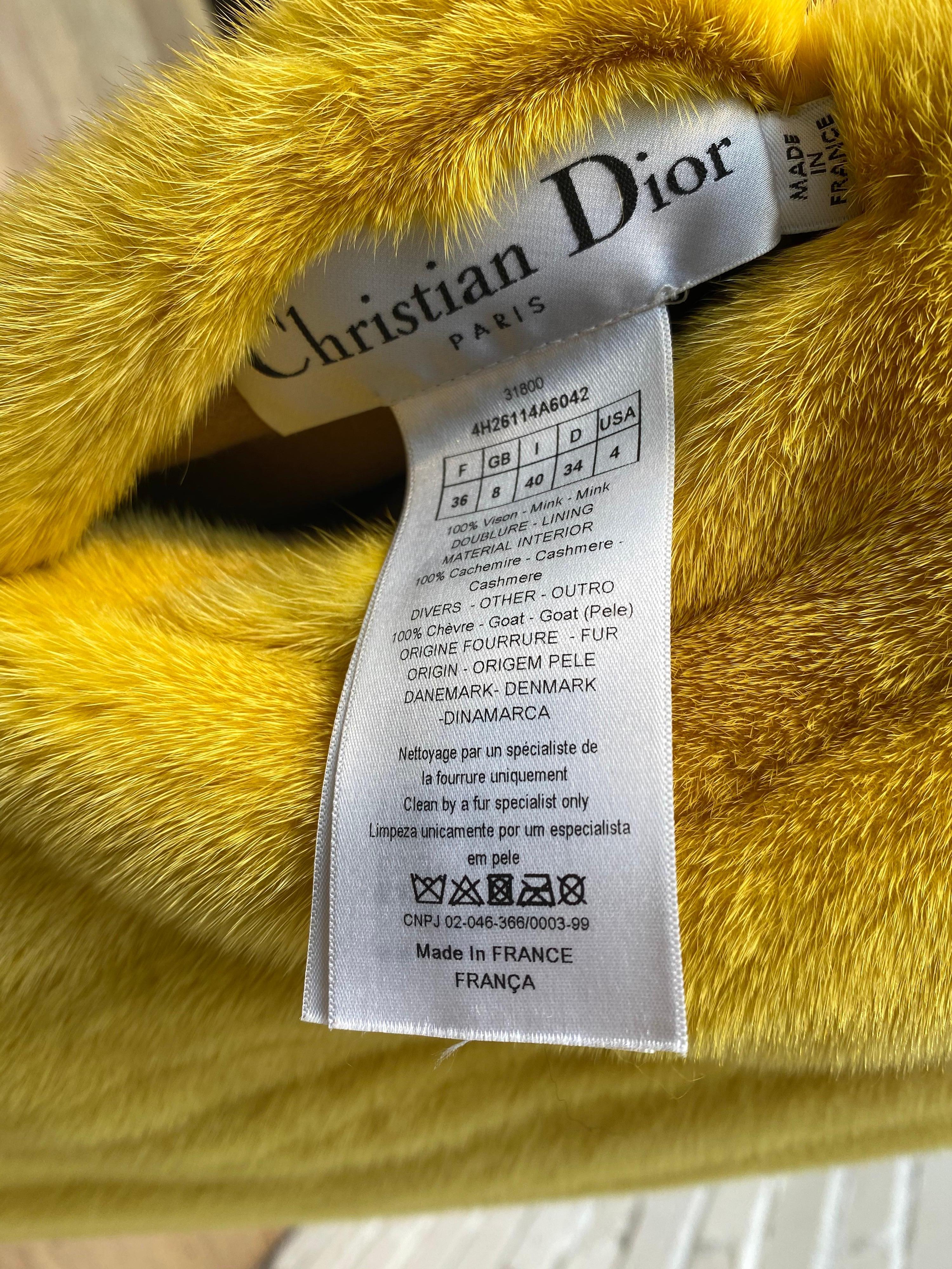 Dior Yellow Mink Fur vest  4