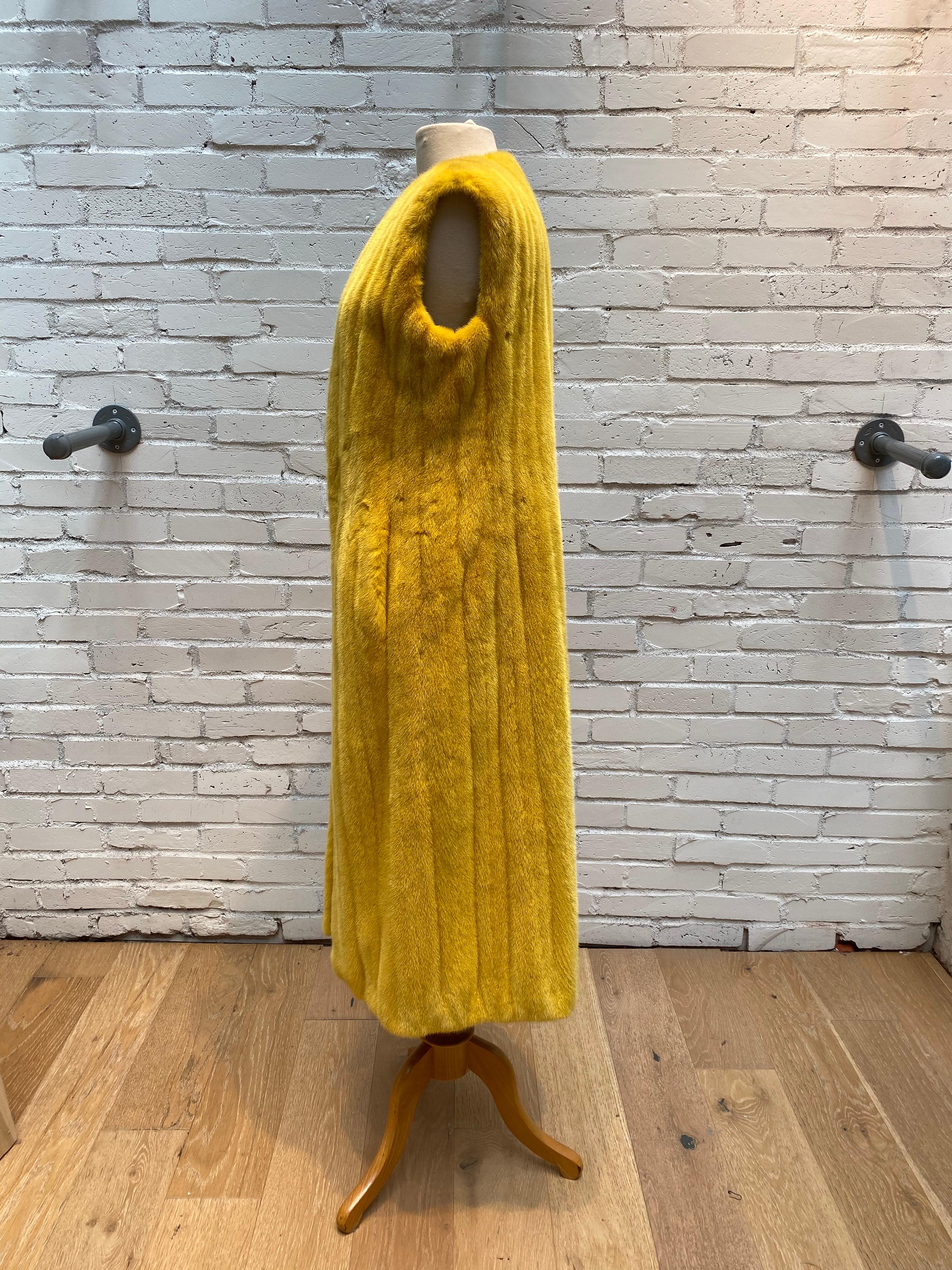 Dior Yellow Mink Fur vest  In Excellent Condition In Athens, GA