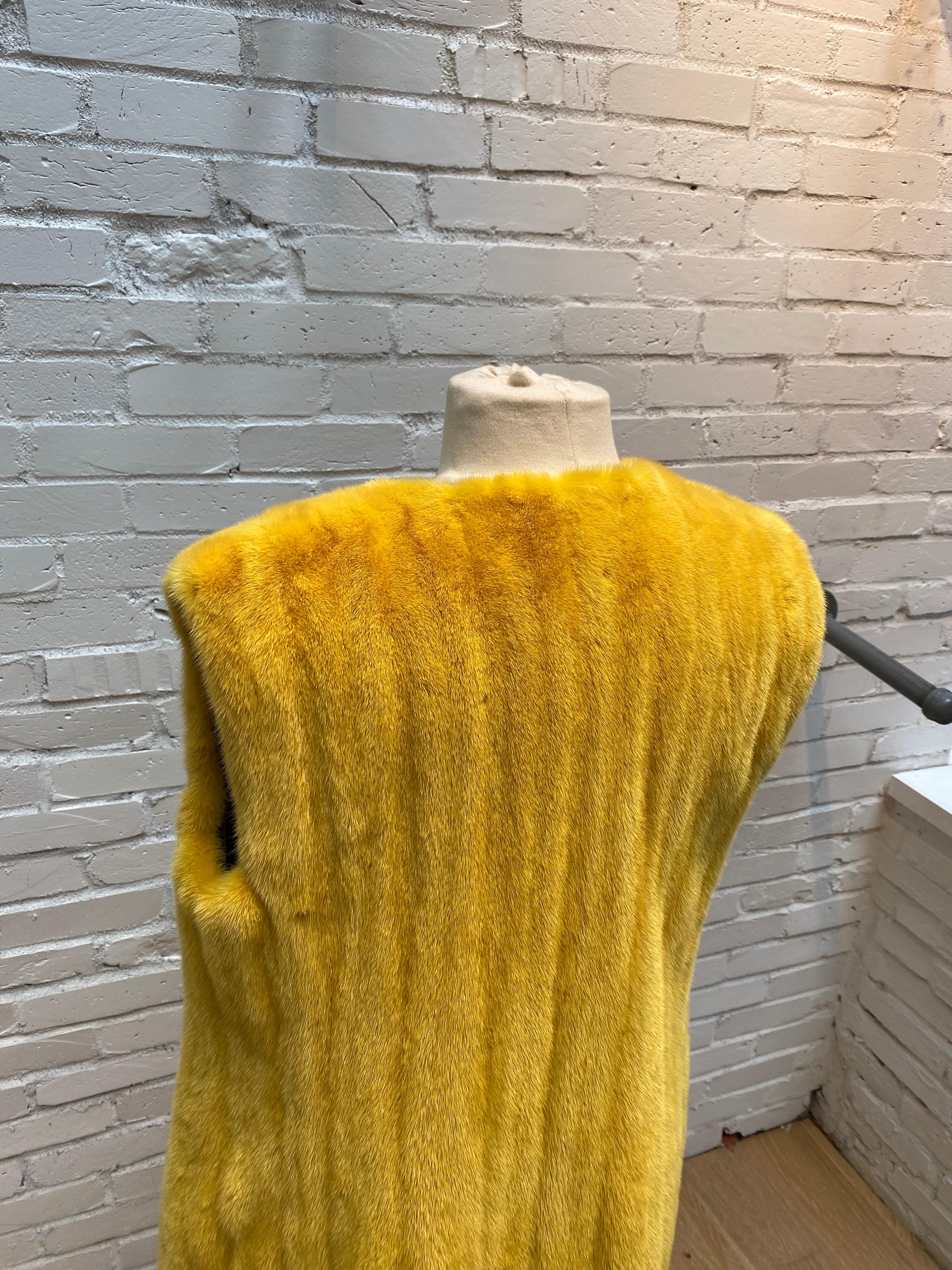 Dior Yellow Mink Fur vest  2