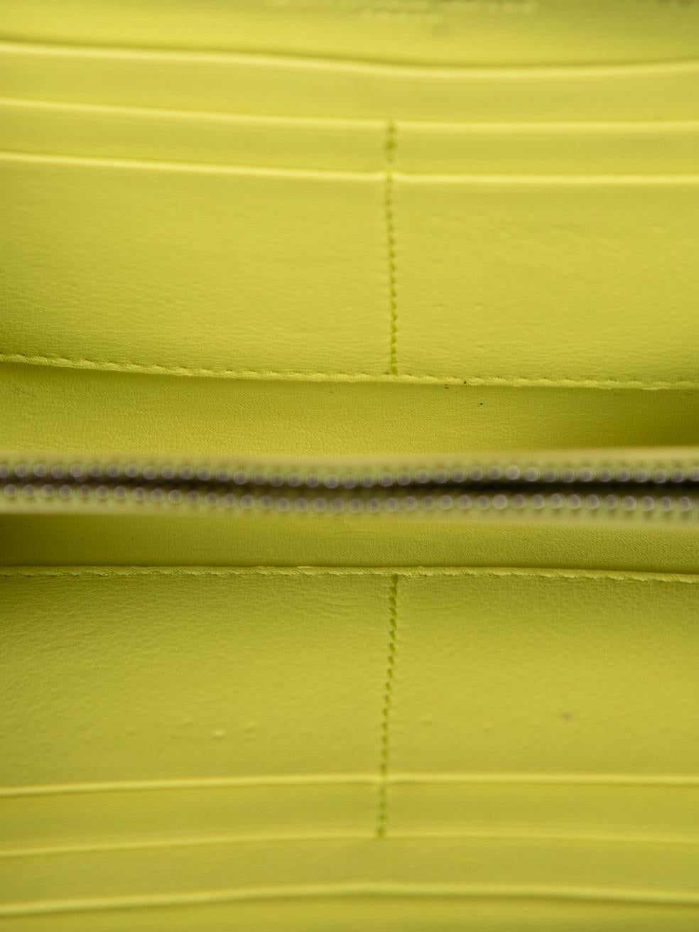 Dior Yellow Patent Leather Lady Dior Zipped Wallet 2