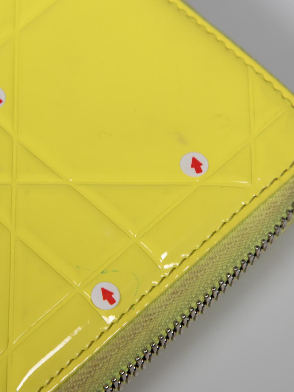 Dior Yellow Patent Leather Lady Dior Zipped Wallet 4
