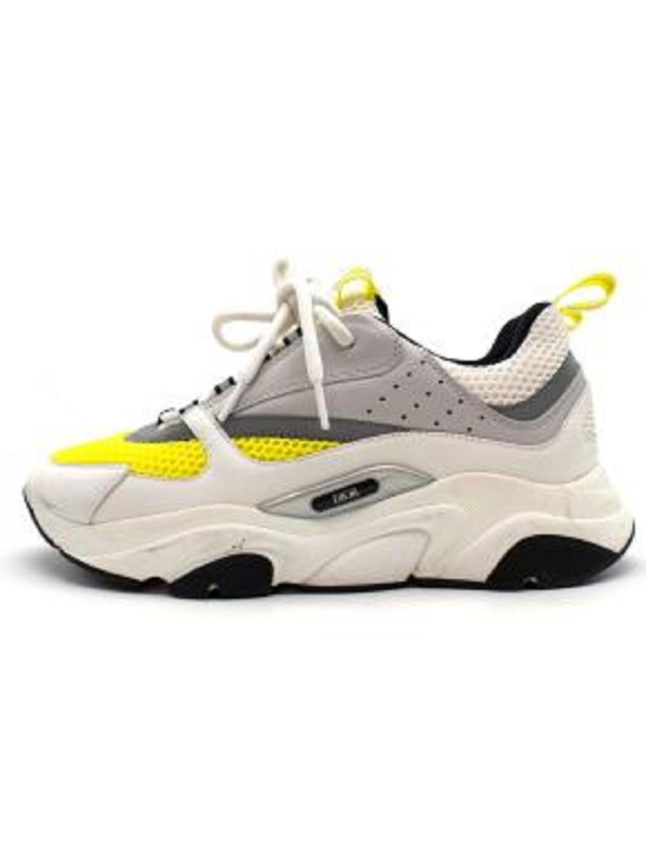 Women's or Men's Dior Yellow & White B22 Sneakers For Sale