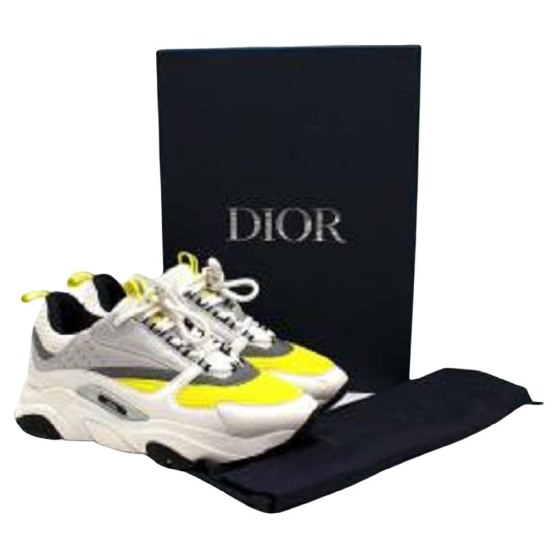 Dior Yellow & White B22 Sneakers For Sale