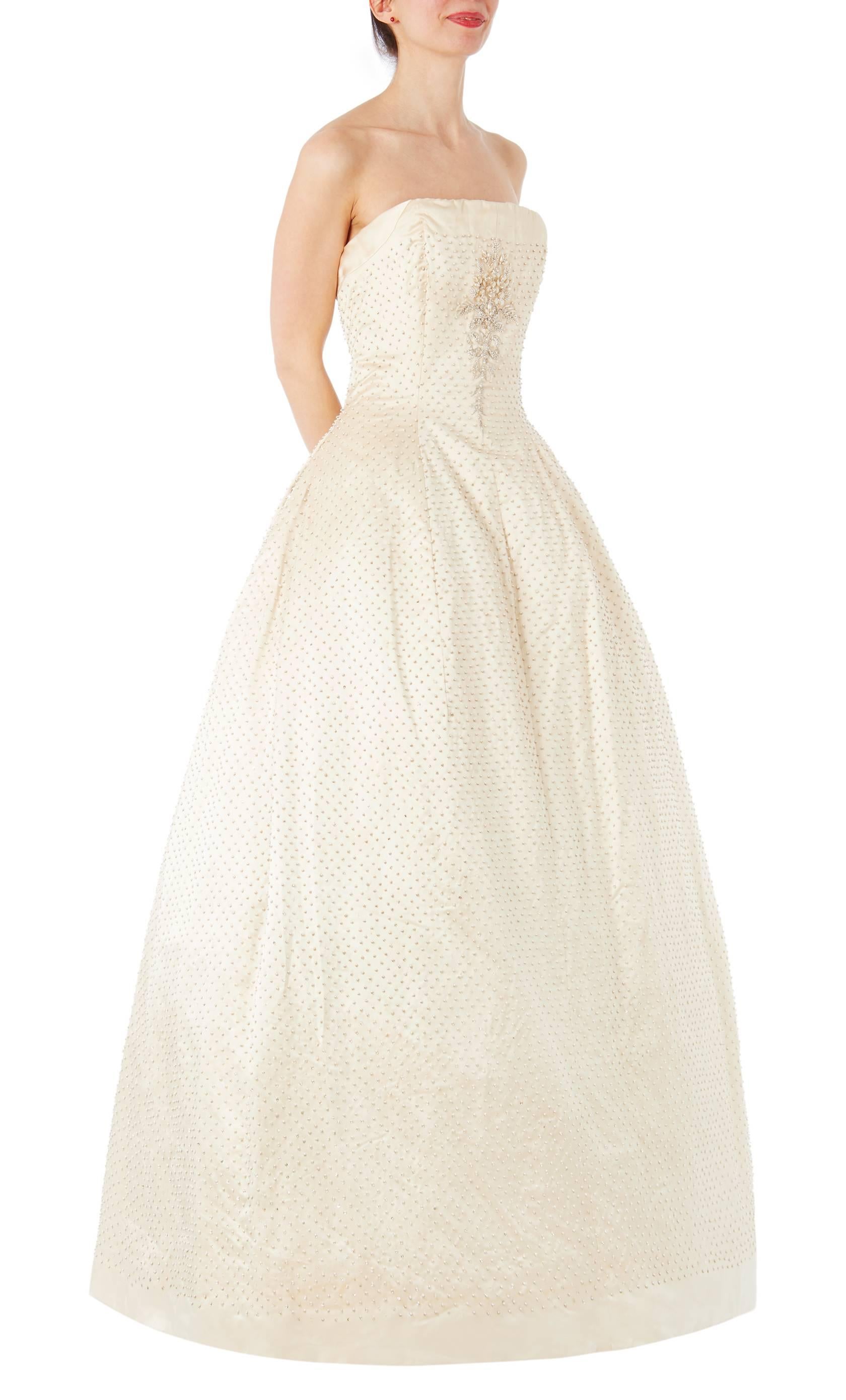 White Christian Dior Haute Couture Sevres ivory beaded gown, 1951