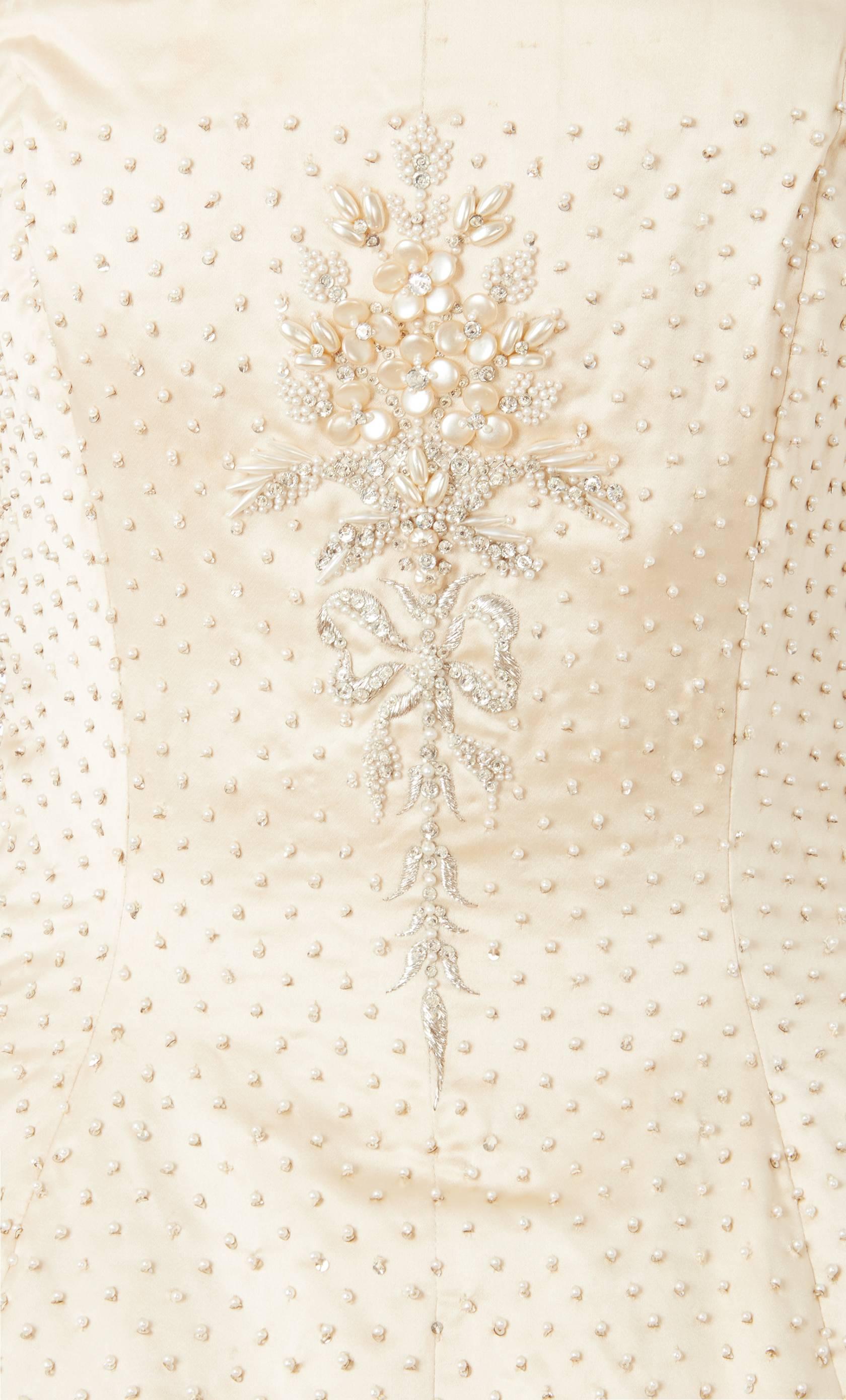 Women's Christian Dior Haute Couture Sevres ivory beaded gown, 1951
