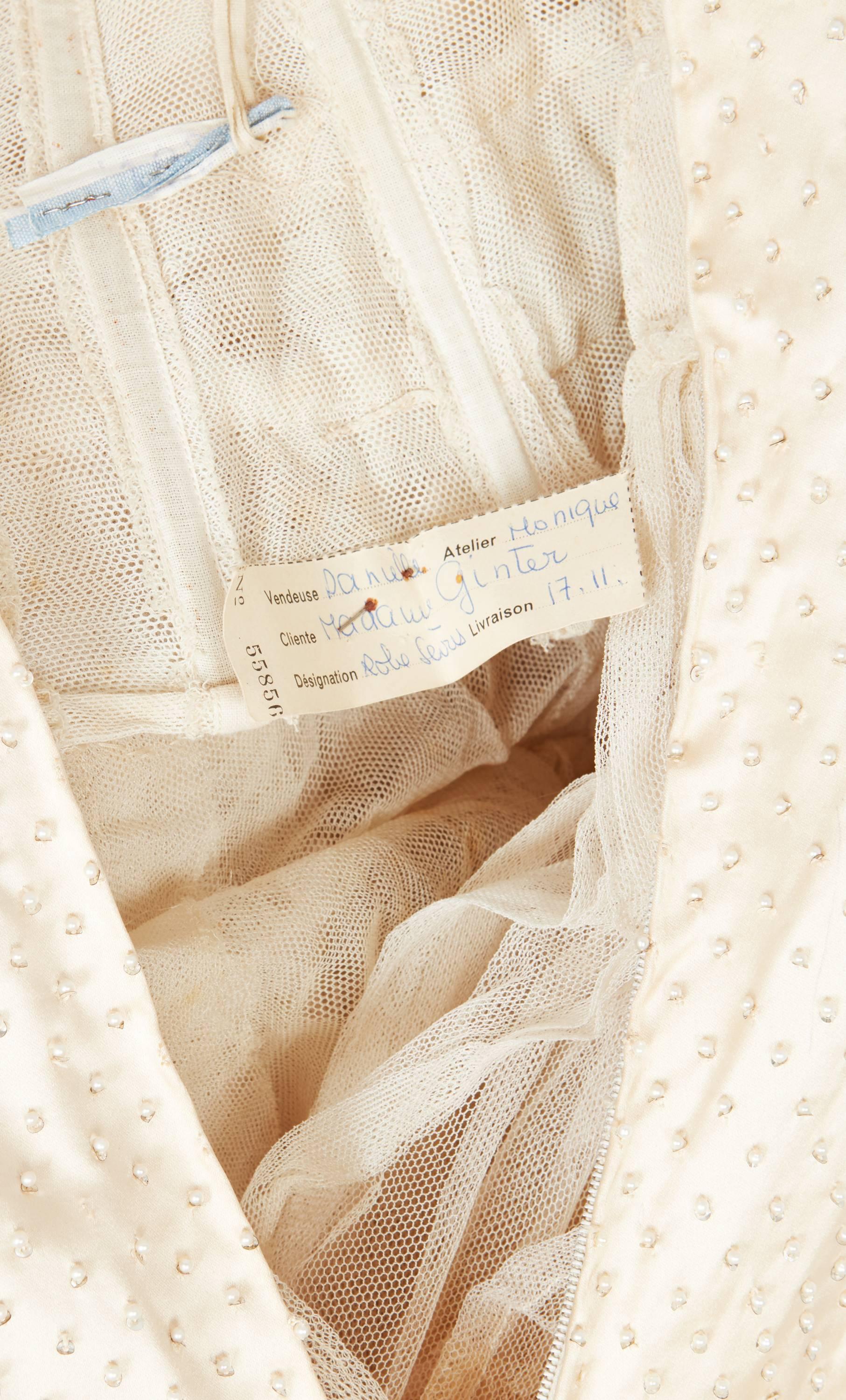 Christian Dior Haute Couture Sevres ivory beaded gown, 1951 3