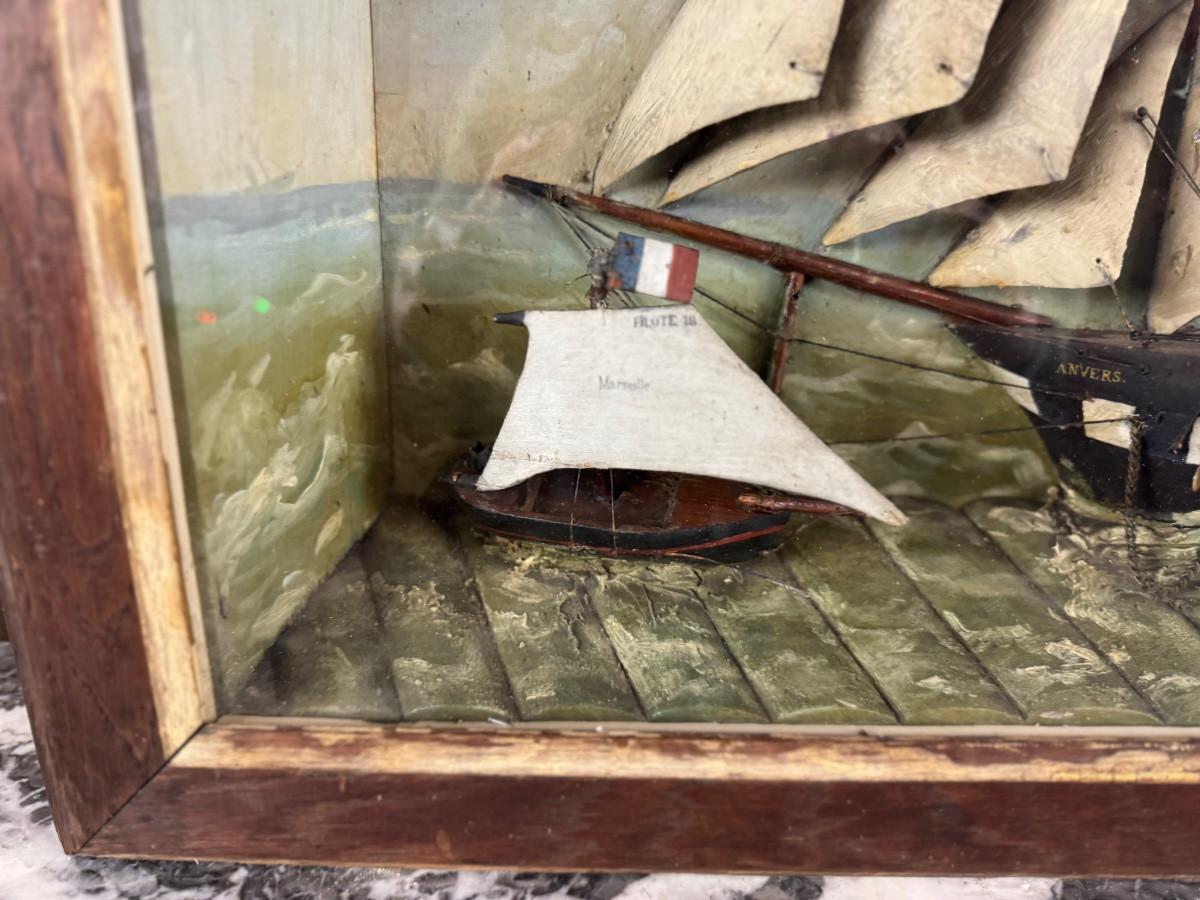 Canvas Diorama, ‘Calm Sea’, circa 1900 For Sale