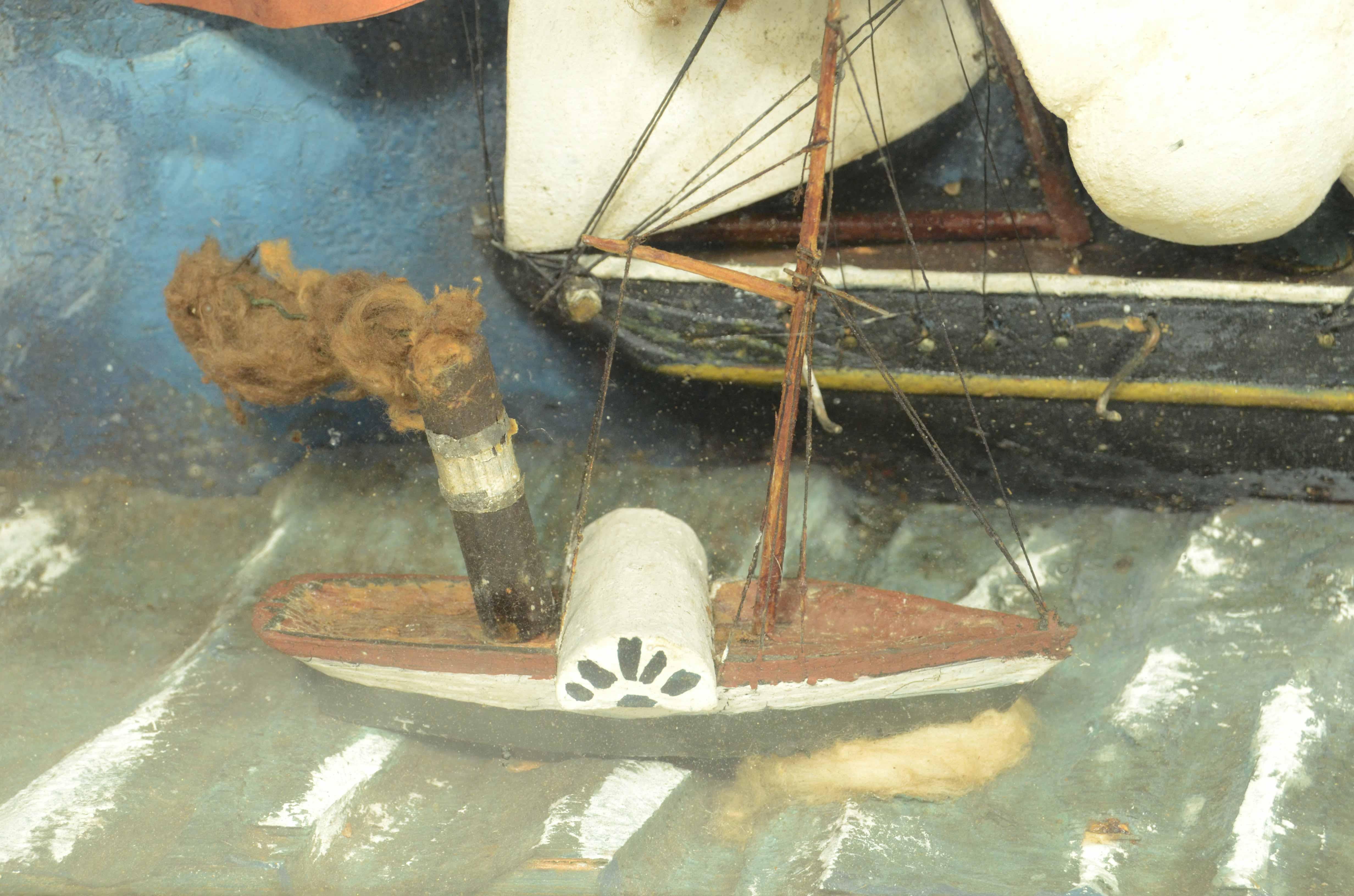 Diorama nautico in teca di legno e vetro di una goletta a vele spiegate inglese in vendita 6