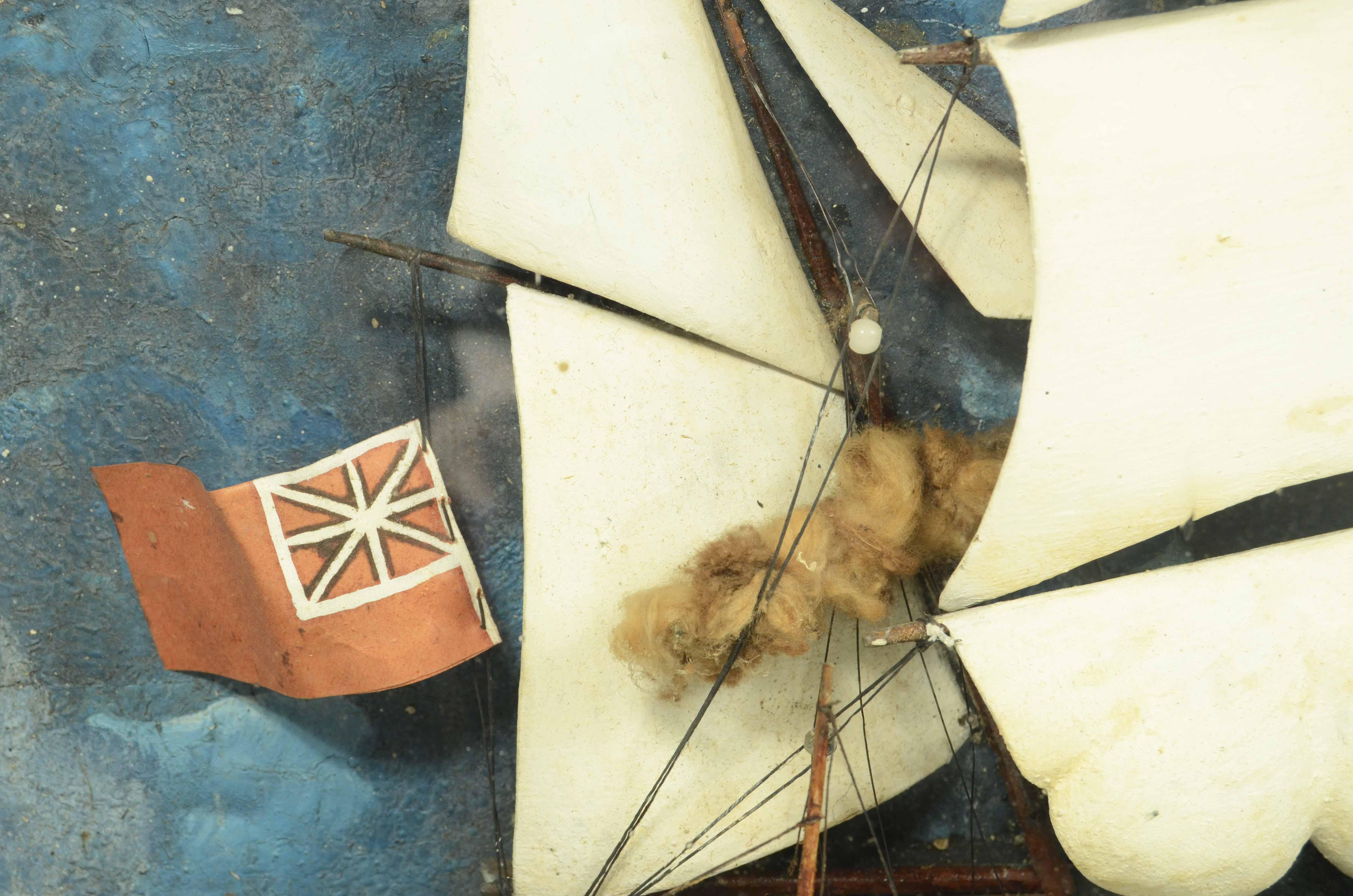 Diorama nautico in teca di legno e vetro di una goletta a vele spiegate inglese in vendita 7