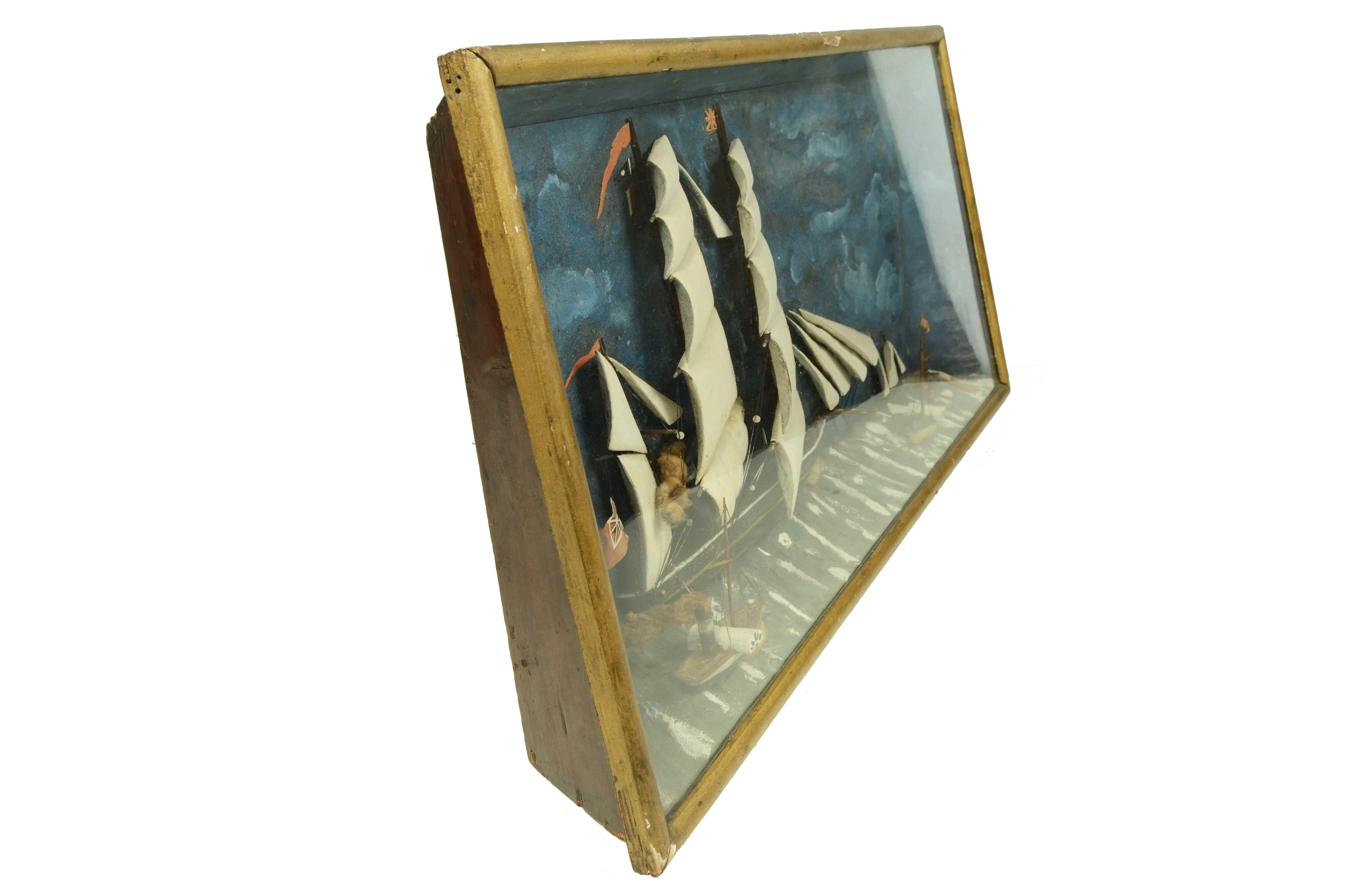 Diorama nautico in teca di legno e vetro di una goletta a vele spiegate inglese in vendita 11