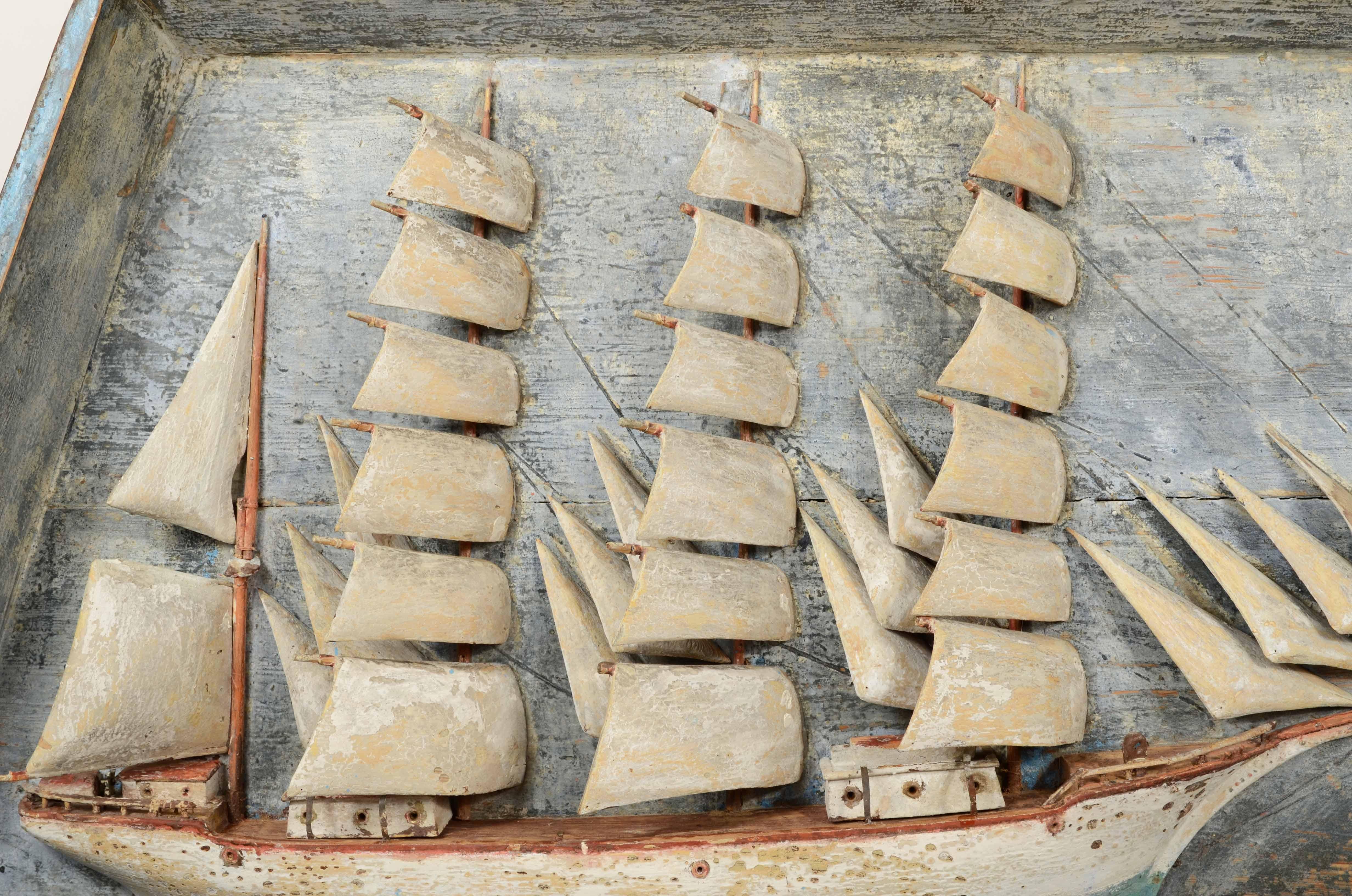 Diorama nautico raffigurante il mezzo scafo Rosina Siele Trapani Sicilia 1908 For Sale 1