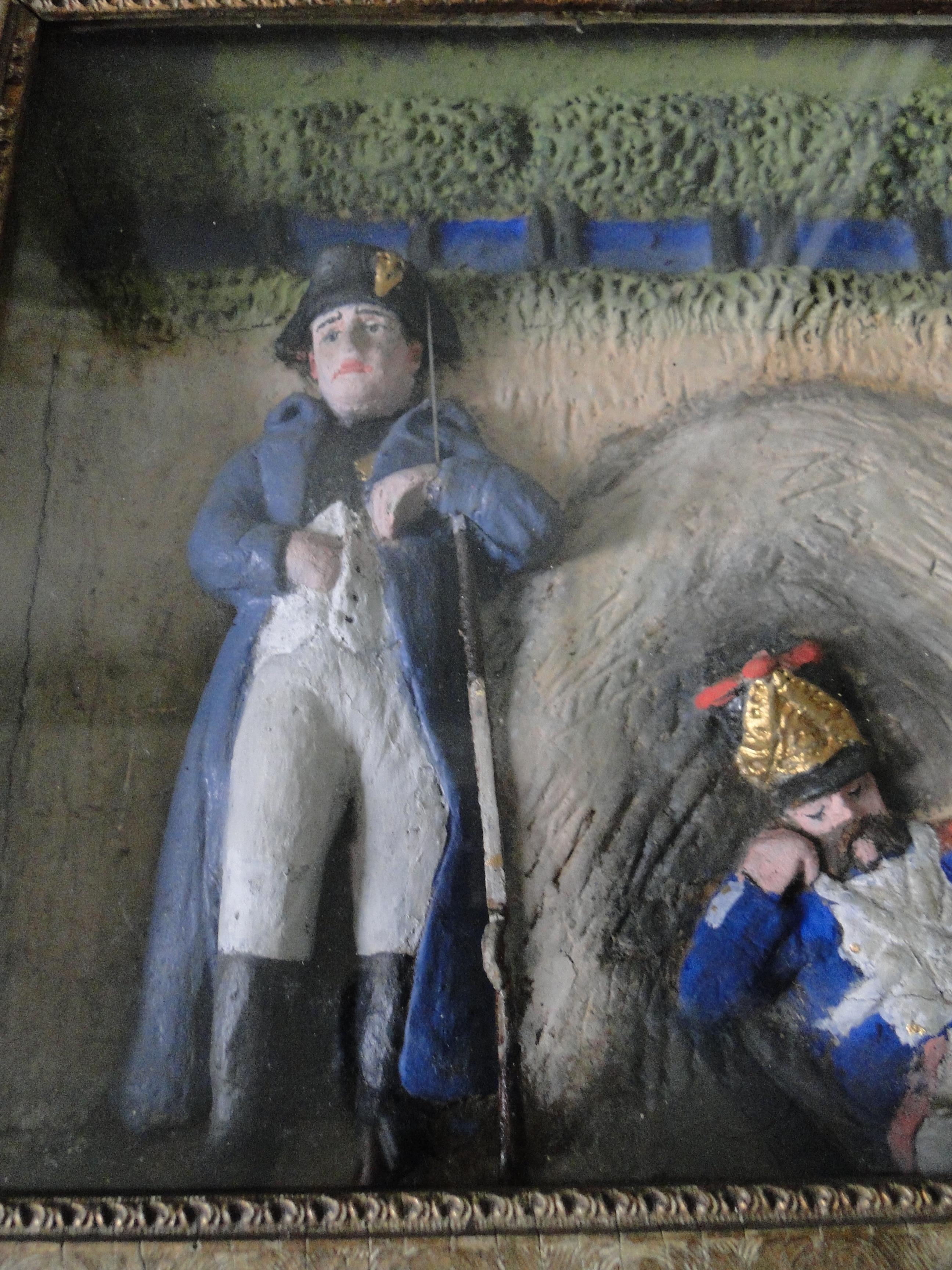 Diorama of Napoleon Bonaparte with a Sleeping Soldier In Good Condition In Sames, FR