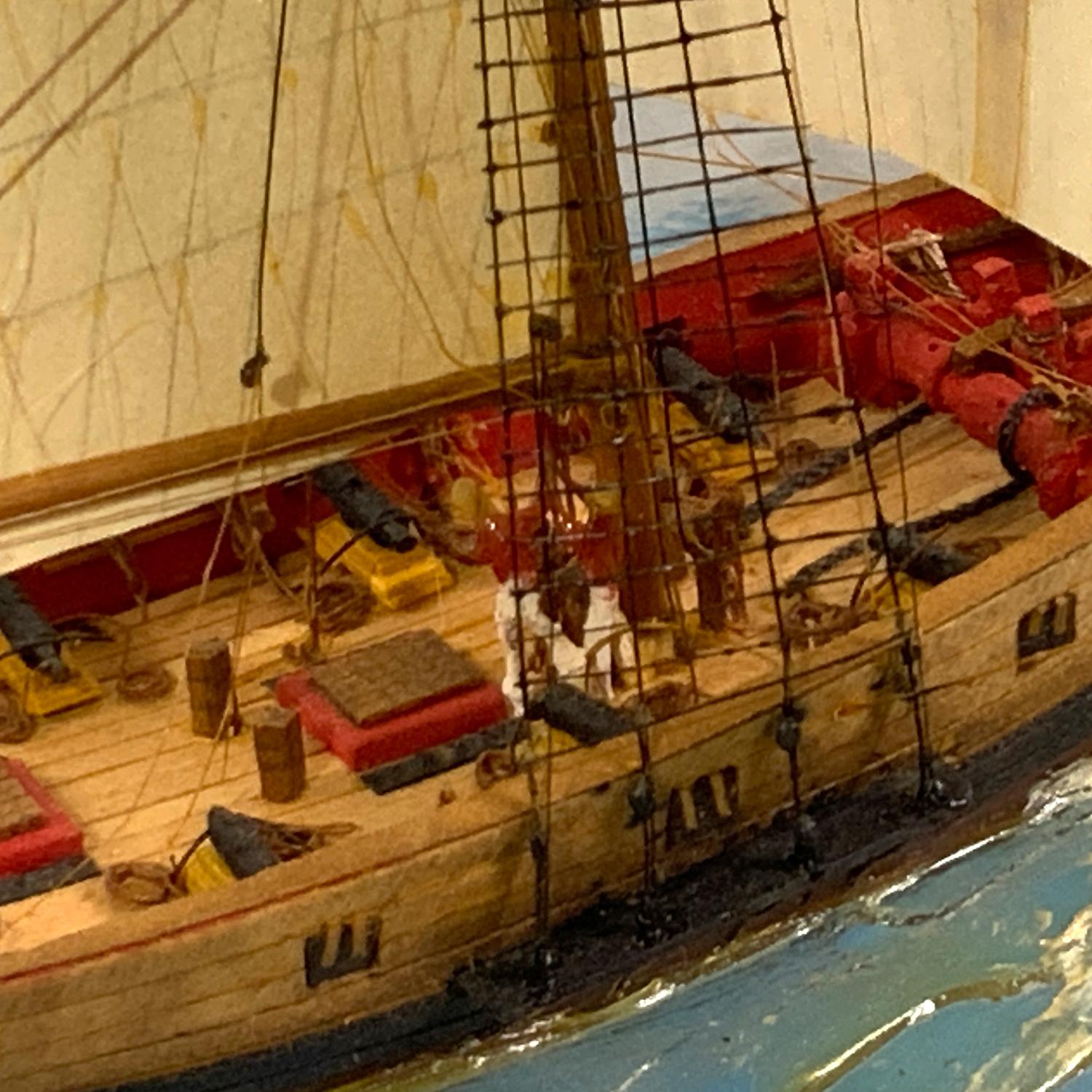 Diorama - Vase de la marine royale à dix canons « Entreprenante » en vente 1