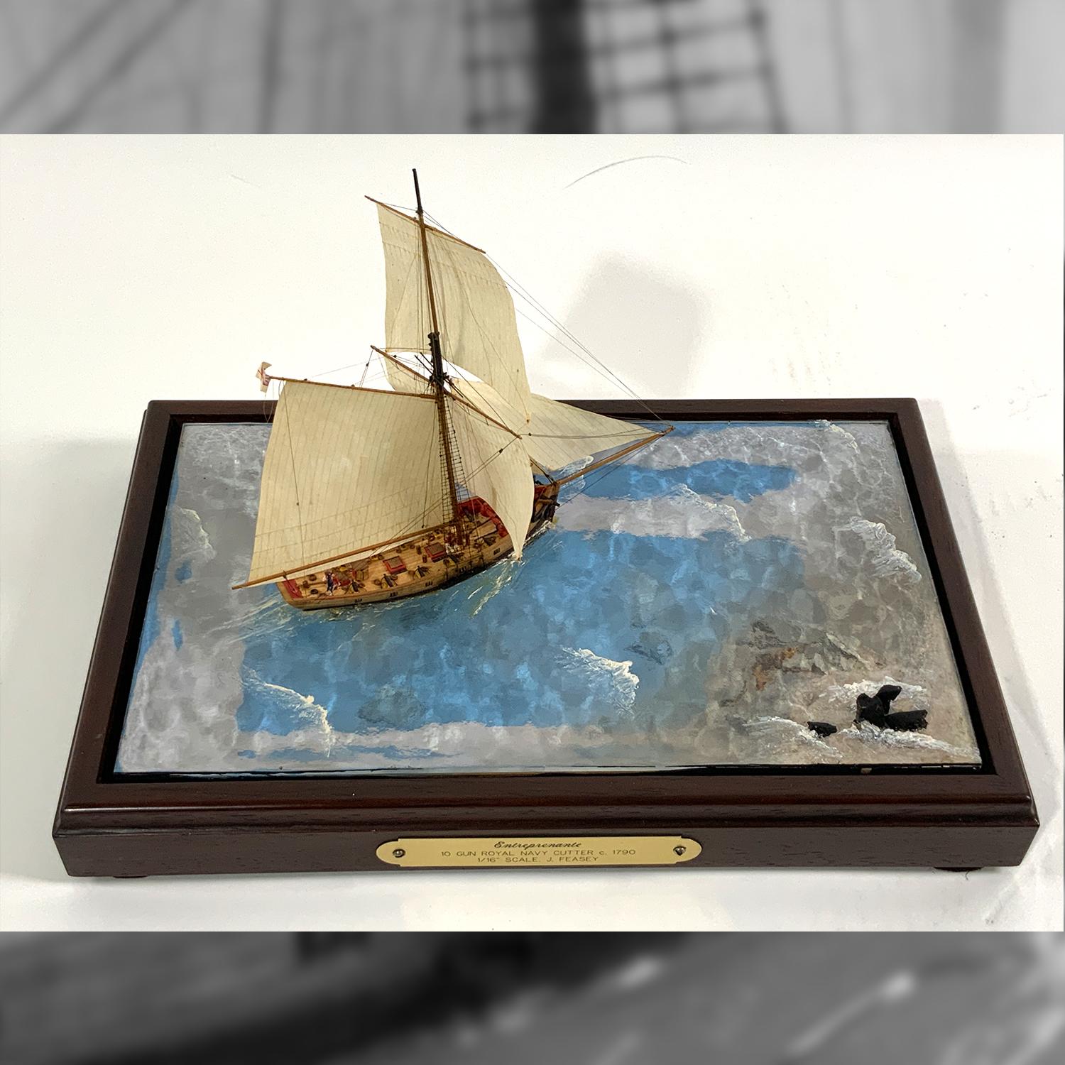 Diorama - Vase de la marine royale à dix canons « Entreprenante » en vente 2