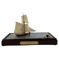 Antique Diorama Showing Ten Gun Royal Navy Vessel "Entreprenante"
