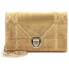 Diorama Wallet on Chain Metallic Distressed Calfskin