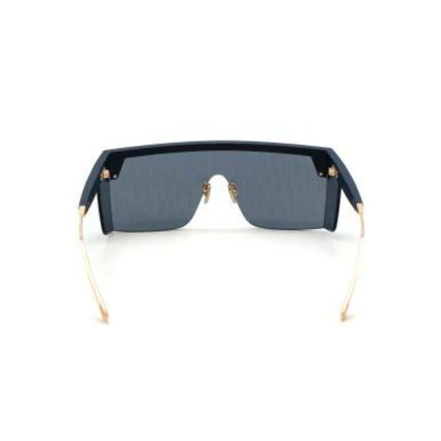 DiorClub Blue Oblique Mask Sunglasses In Excellent Condition For Sale In London, GB