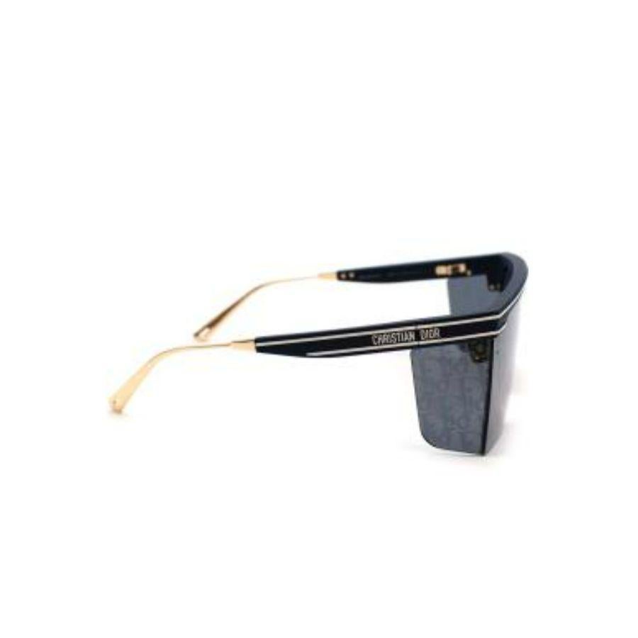 Men's DiorClub Blue Oblique Mask Sunglasses For Sale