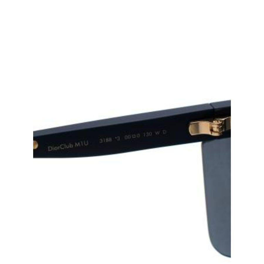 DiorClub Blue Oblique Mask Sunglasses For Sale 5